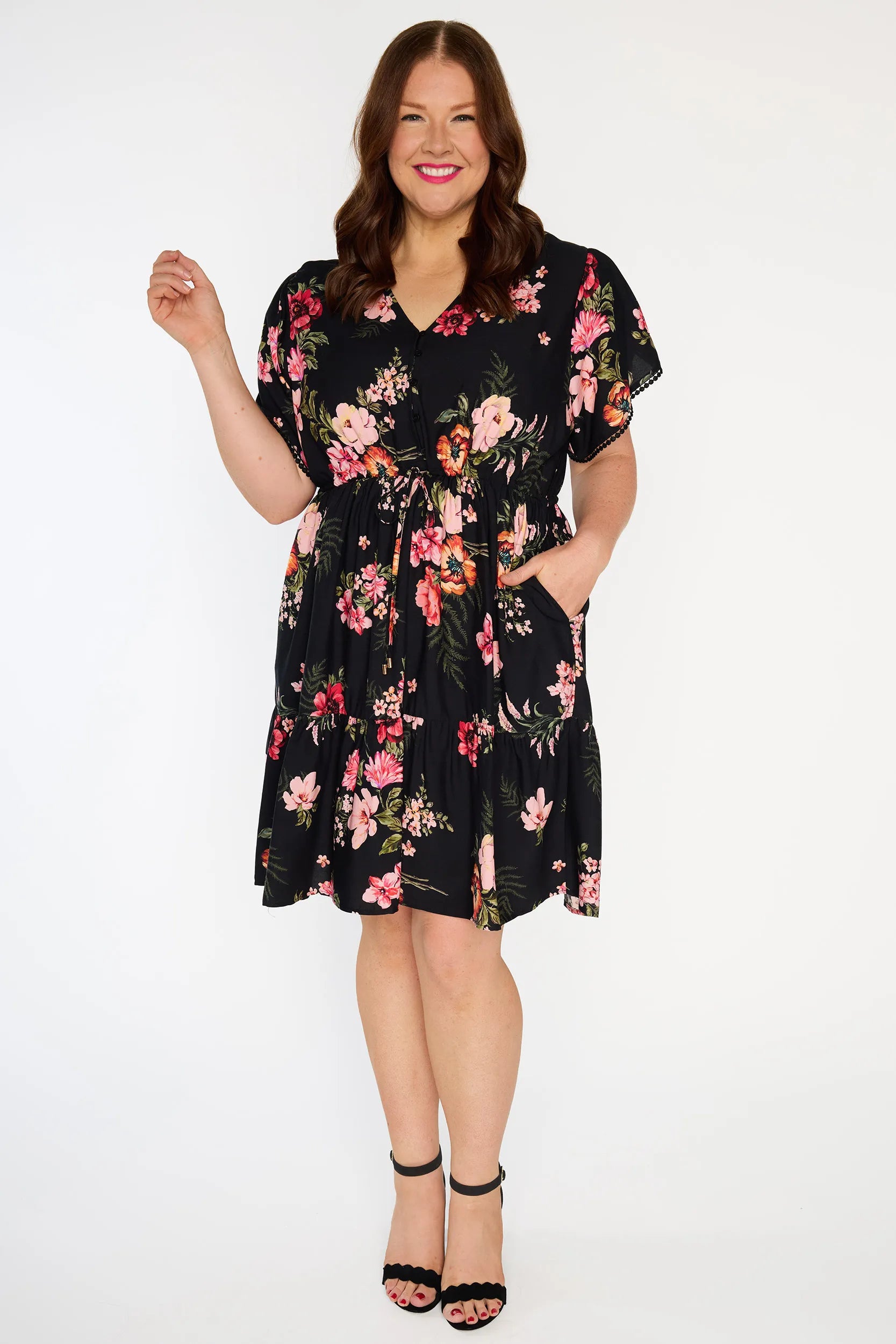 Gloria Pink Shadows Dress – Pink Shadows knee length dress