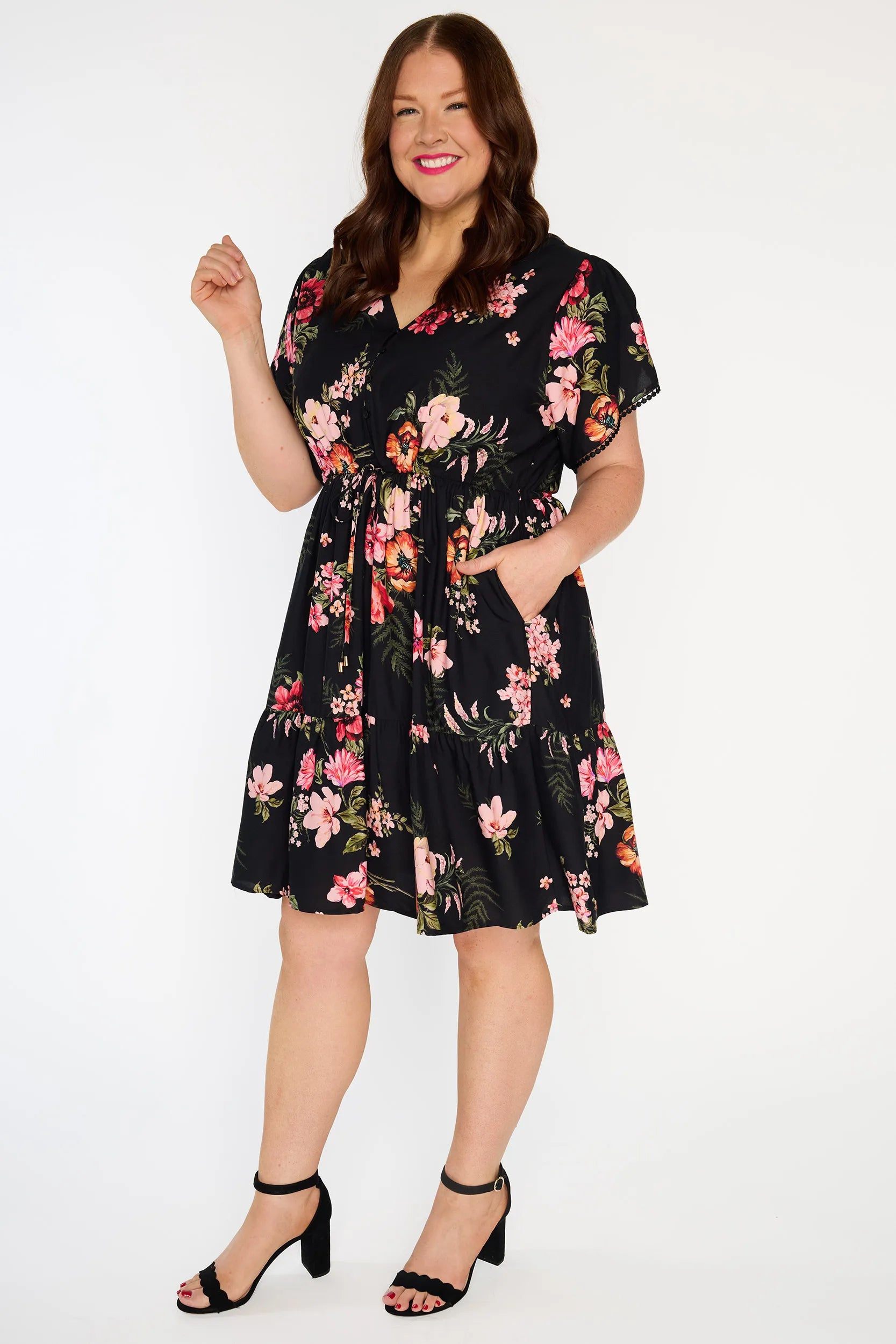 Gloria Pink Shadows Dress – Pink Shadows knee length dress