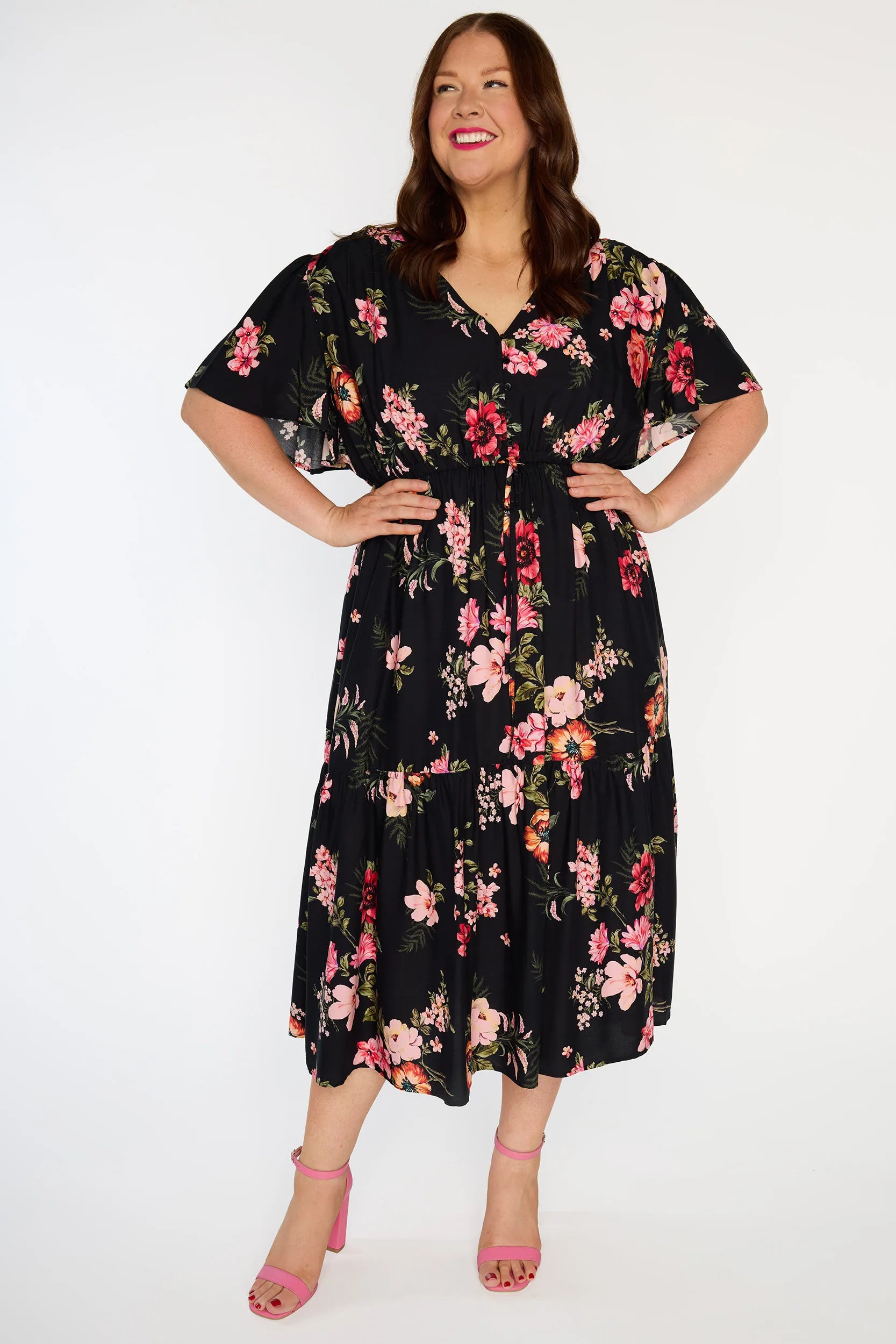 Roma Pink Shadows Dress – Pink Shadows mid length dress