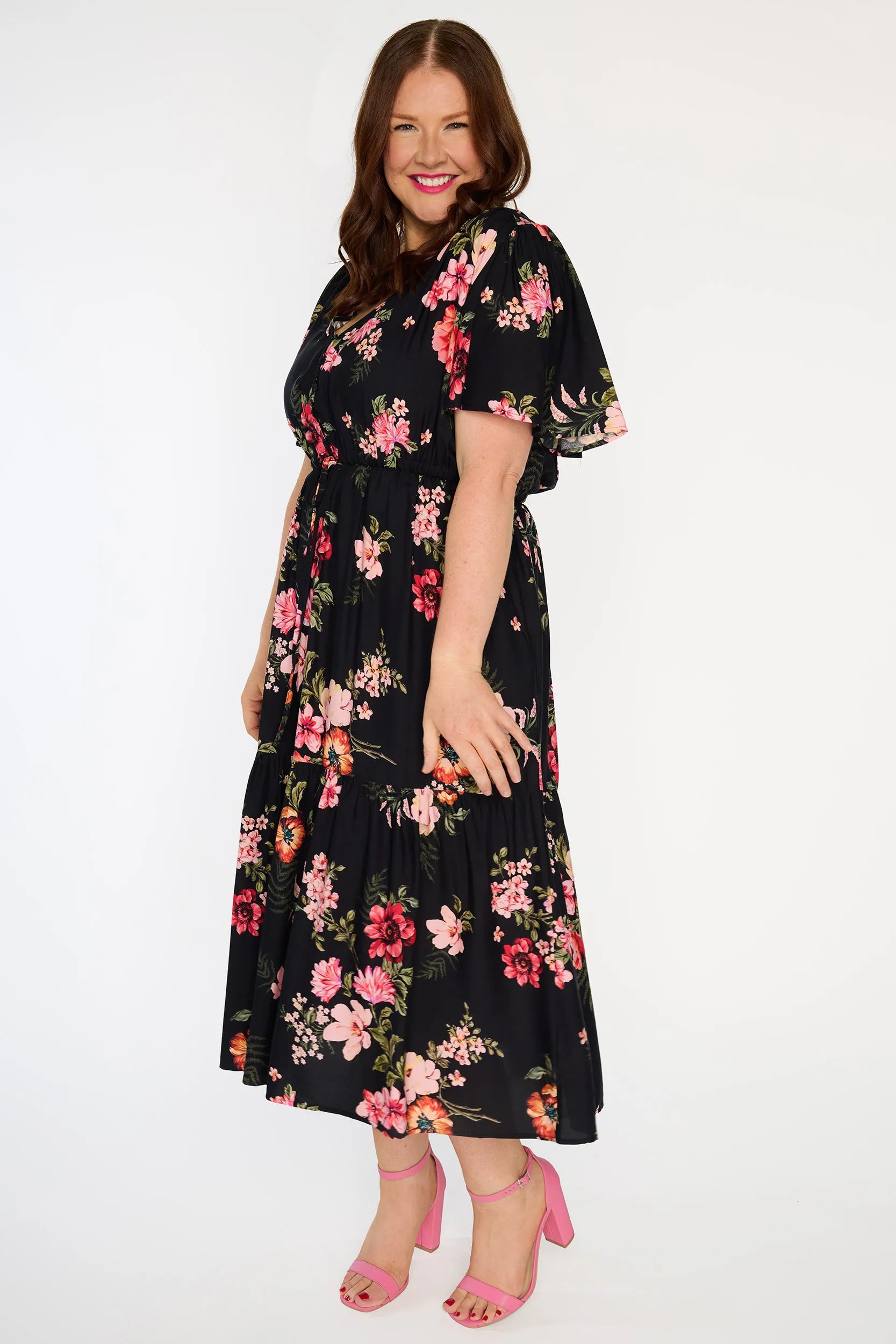 Roma Pink Shadows Dress – Pink Shadows mid length dress
