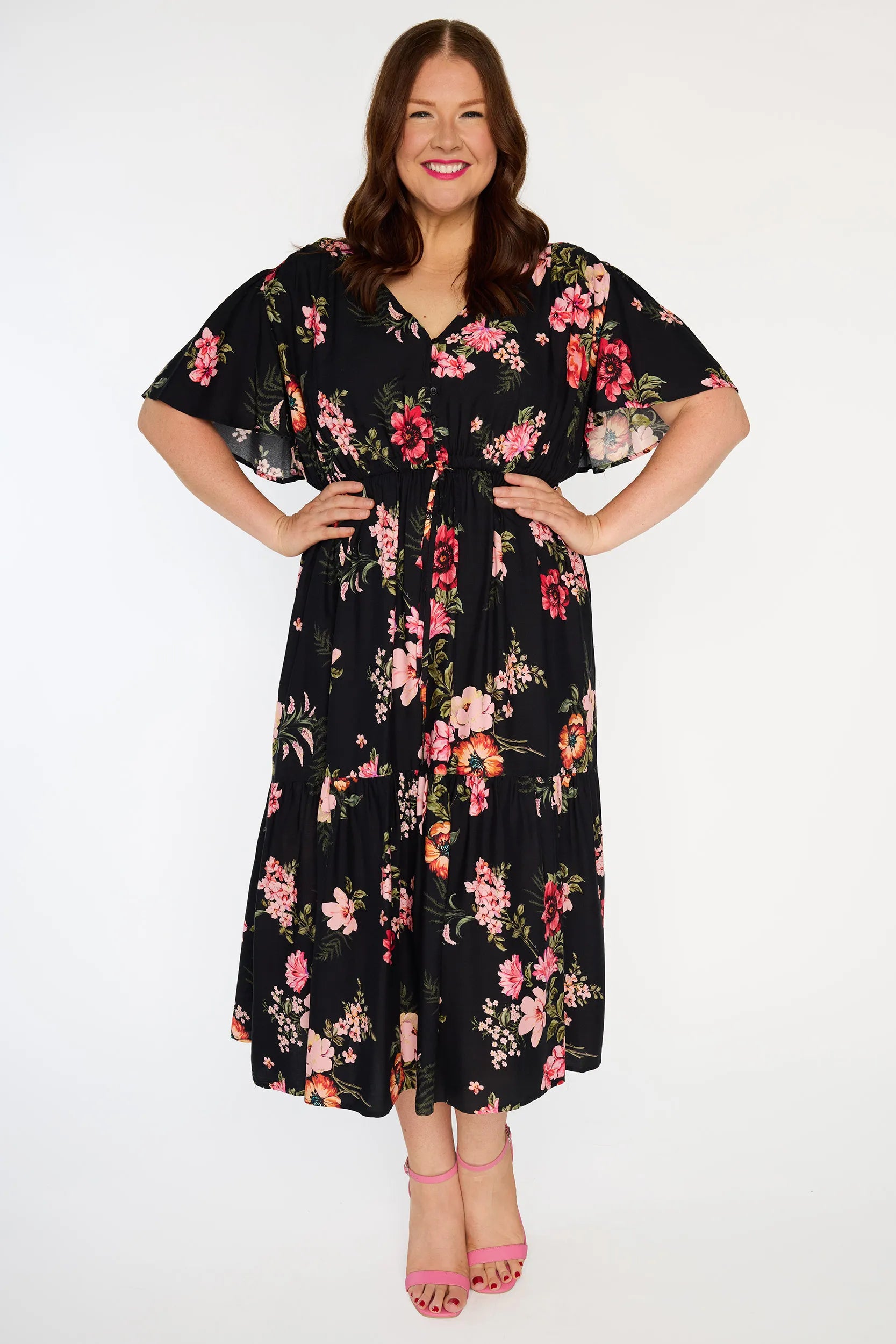 Roma Pink Shadows Dress – Pink Shadows mid length dress
