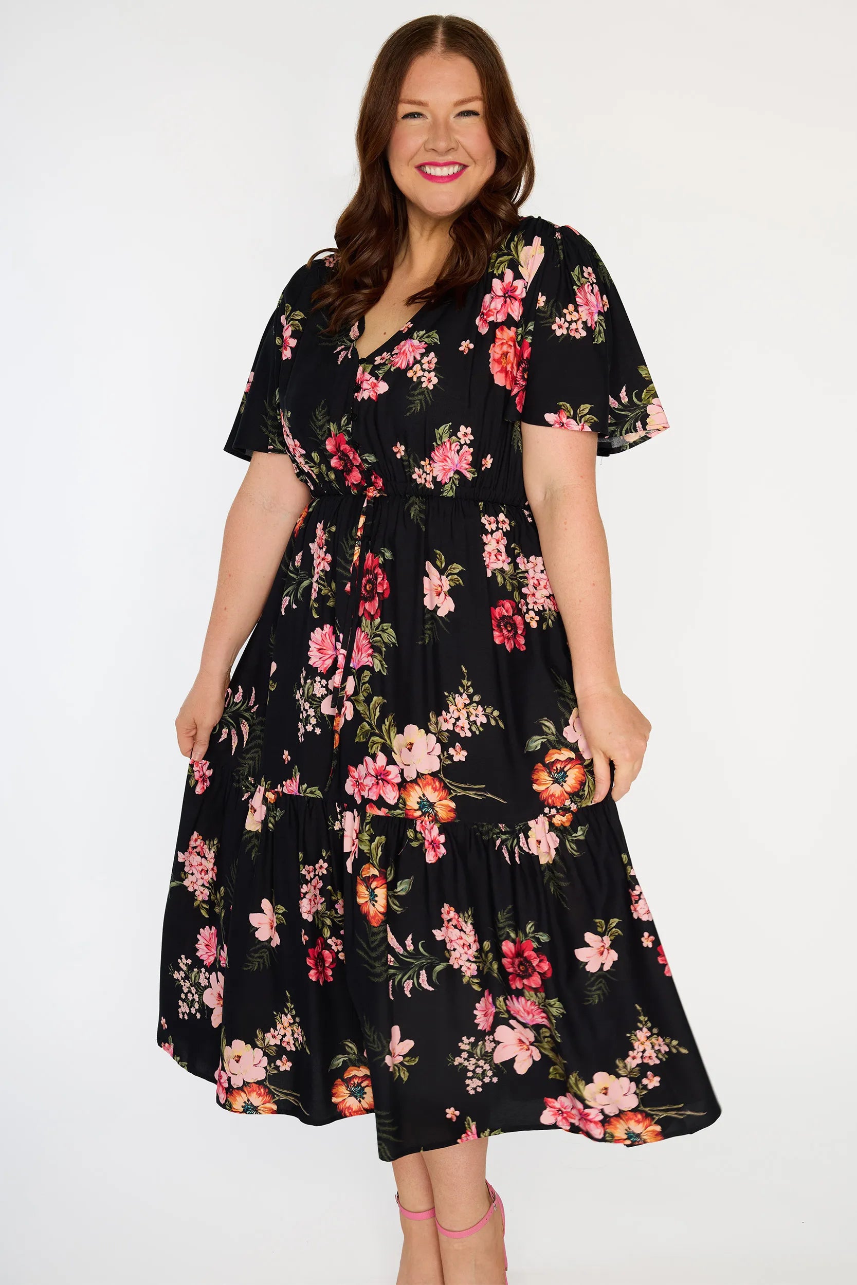 Roma Pink Shadows Dress – Pink Shadows mid length dress