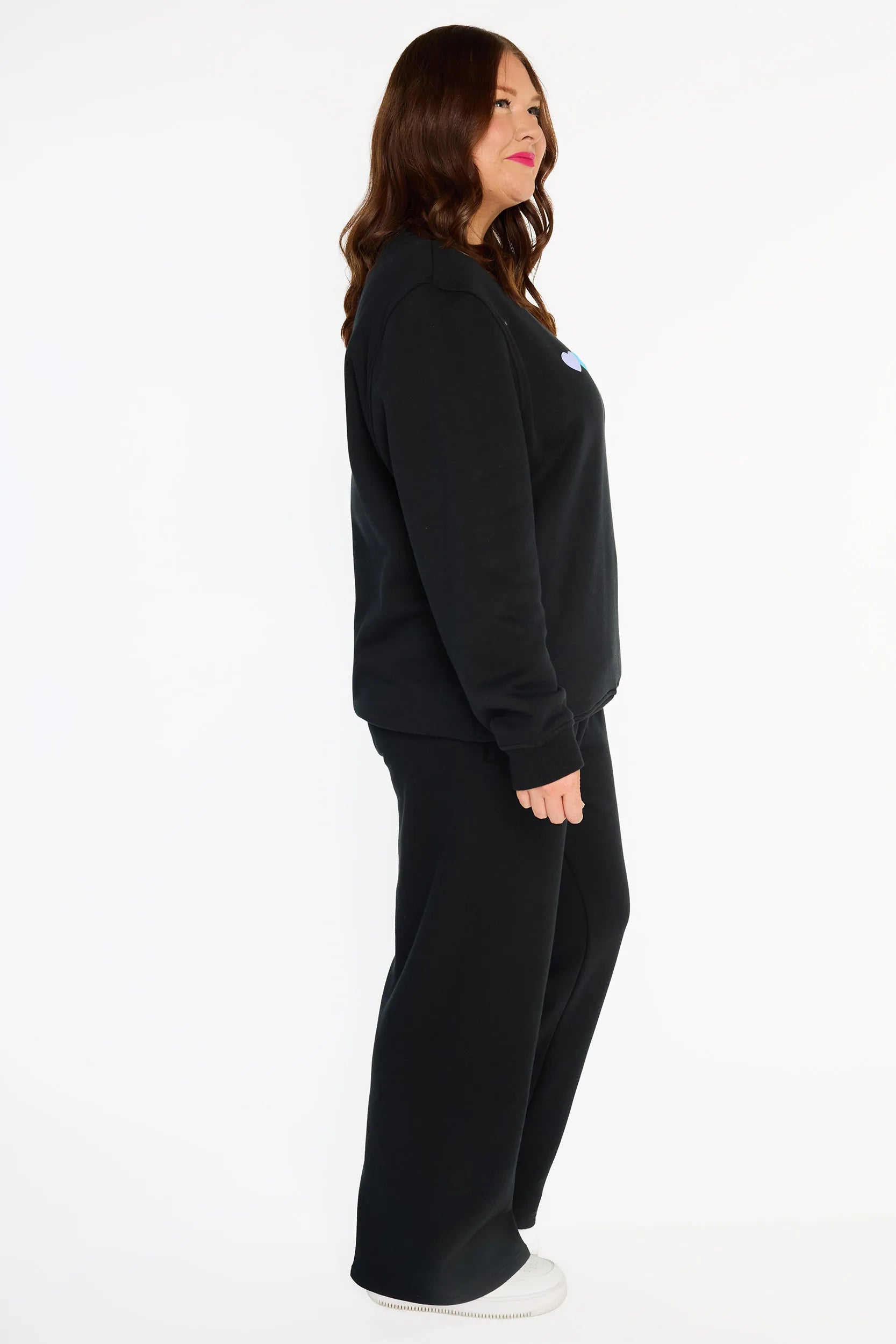 Rachel Black Sweater – Black fleece sweater