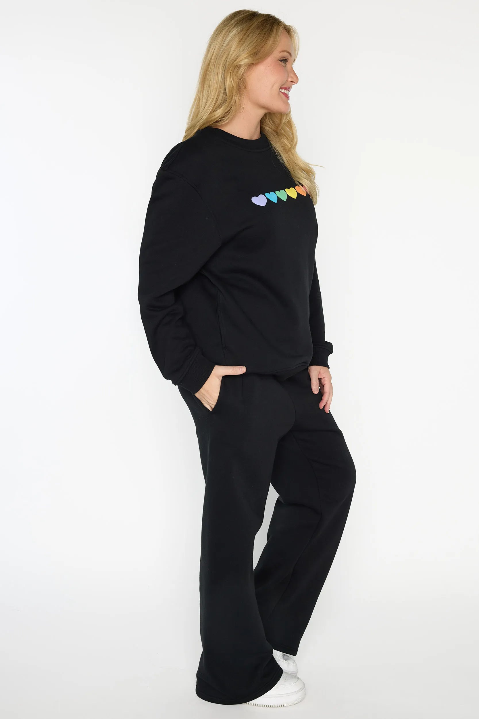 Joey Black Pant – Black fleece track pant
