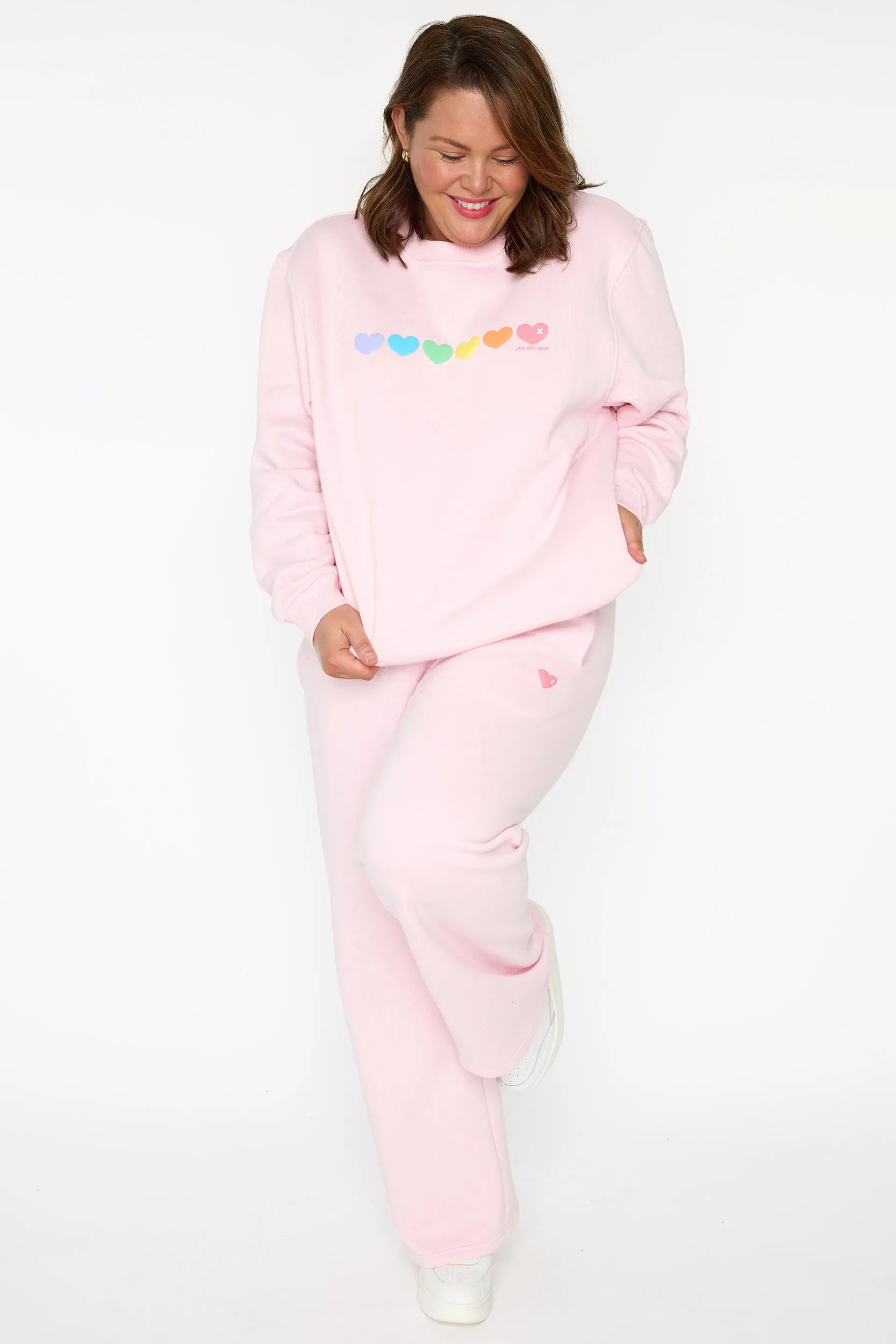 Rachel Pale Pink Sweater – Pale Pink fleece sweater