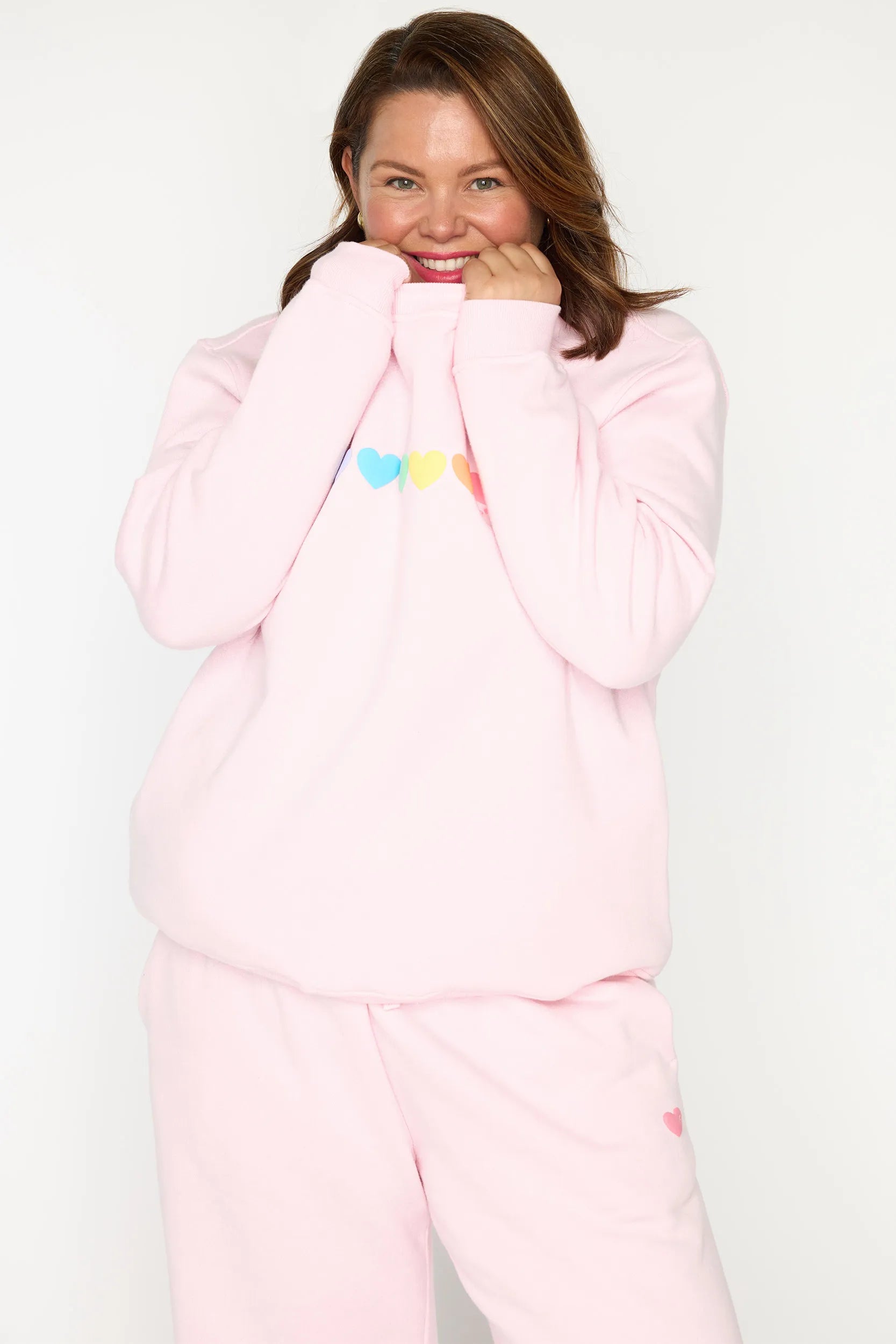 Rachel Pale Pink Sweater – Pale Pink fleece sweater