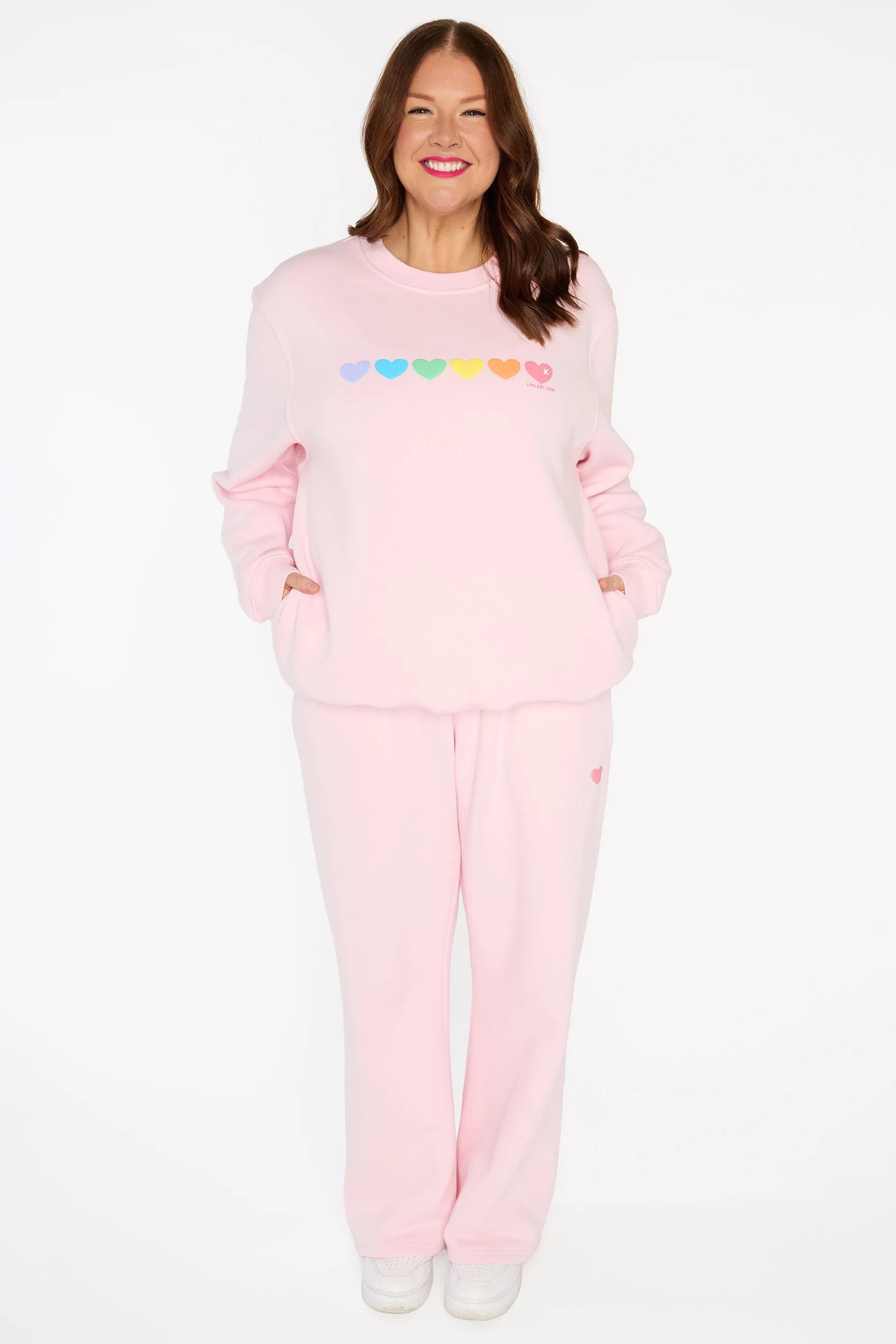 Rachel Pale Pink Sweater – Pale Pink fleece sweater