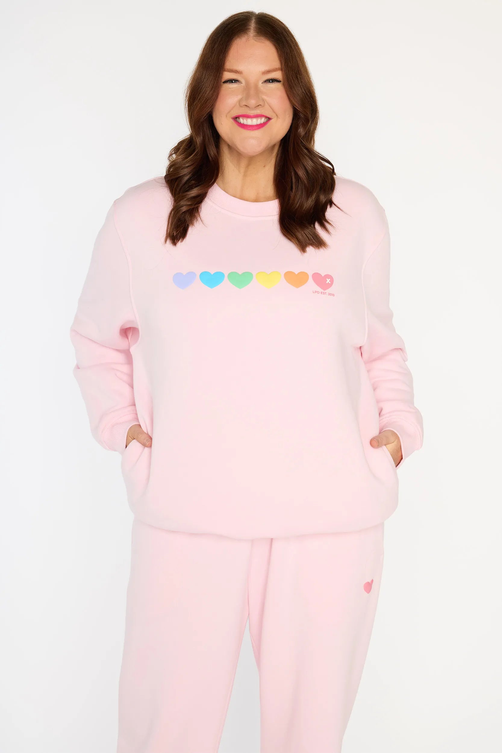 Rachel Pale Pink Sweater – Pale Pink fleece sweater