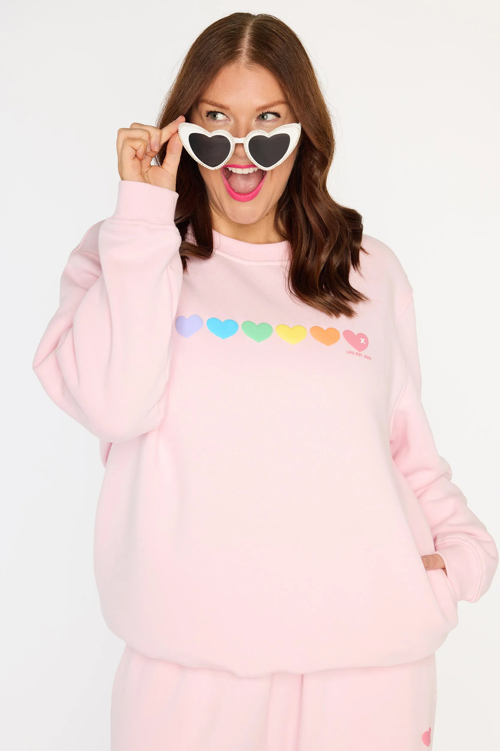 Rachel Pale Pink Sweater – Pale Pink fleece sweater