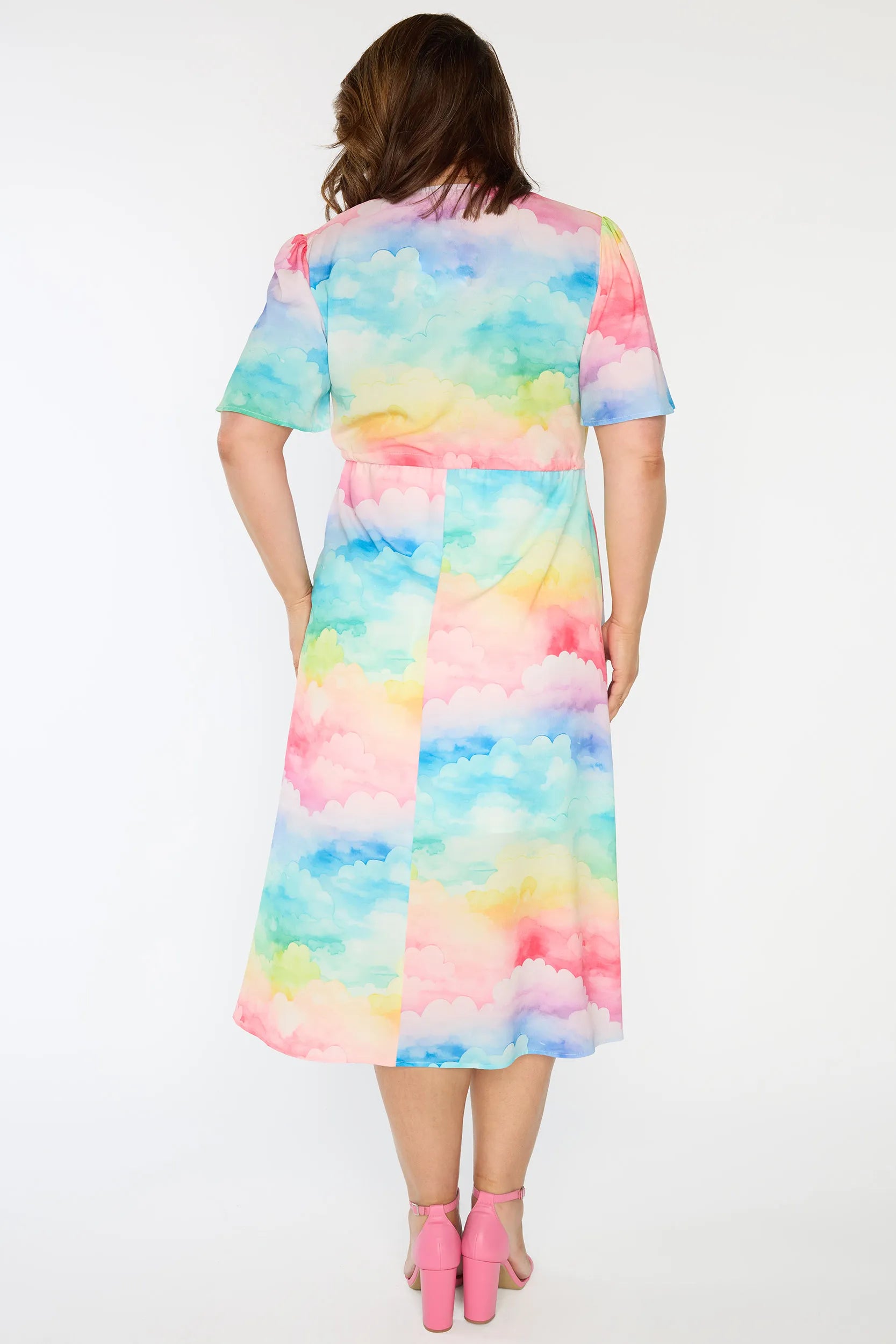 Marley Rainbow Clouds Dress – Rainbow Clouds midi dress
