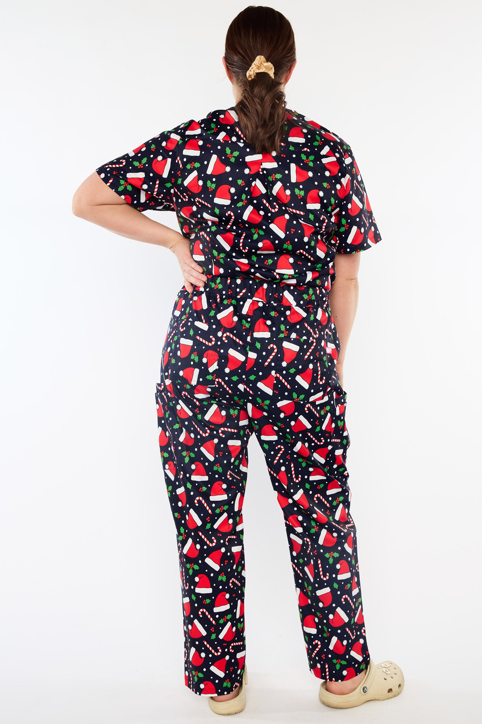 Cristina Santa Hats Christmas Scrub Pant (Pre-Order)