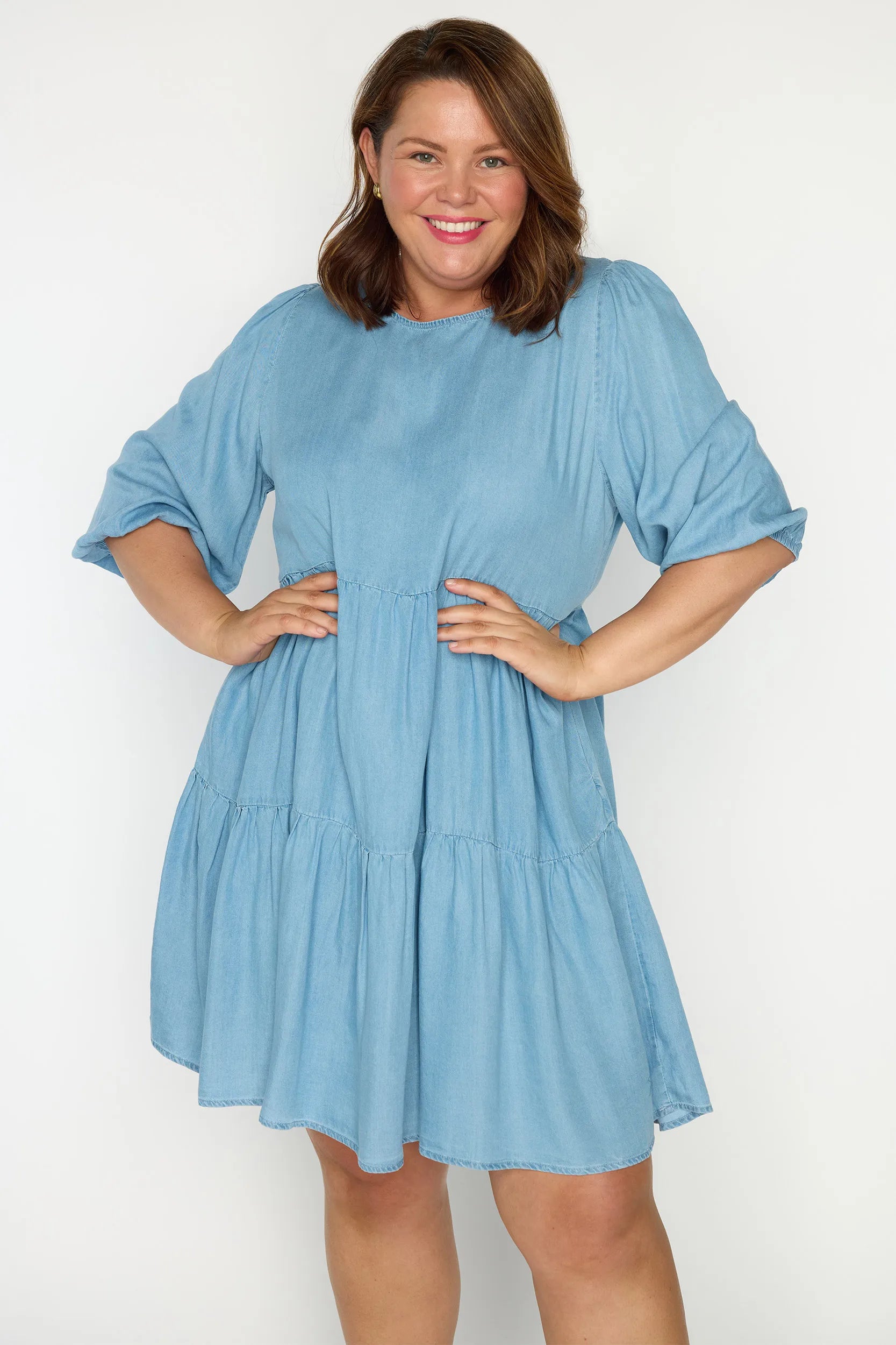 Silvia Chambray Dress – Chambray mini dress