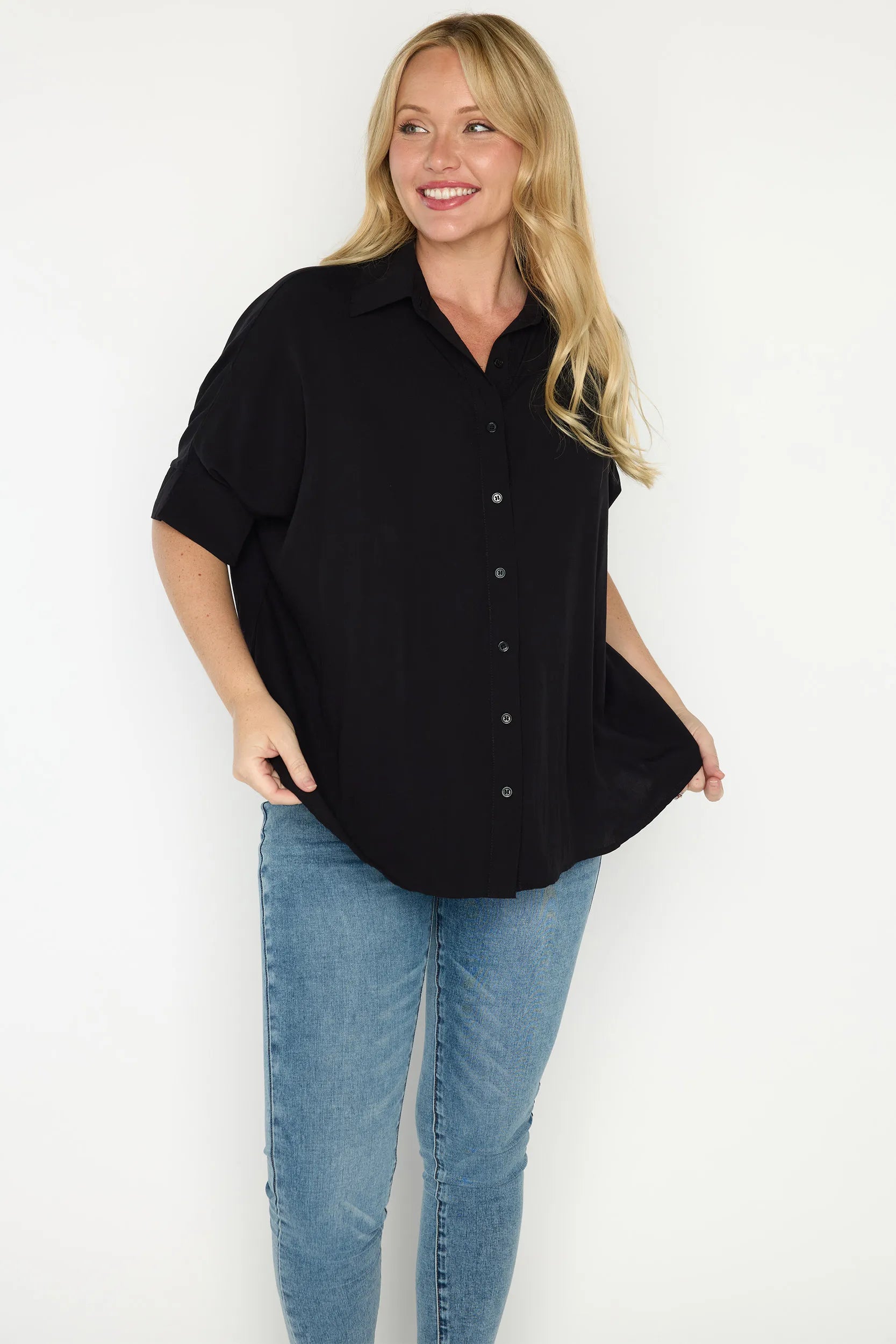Simone Black Shirt – Black top