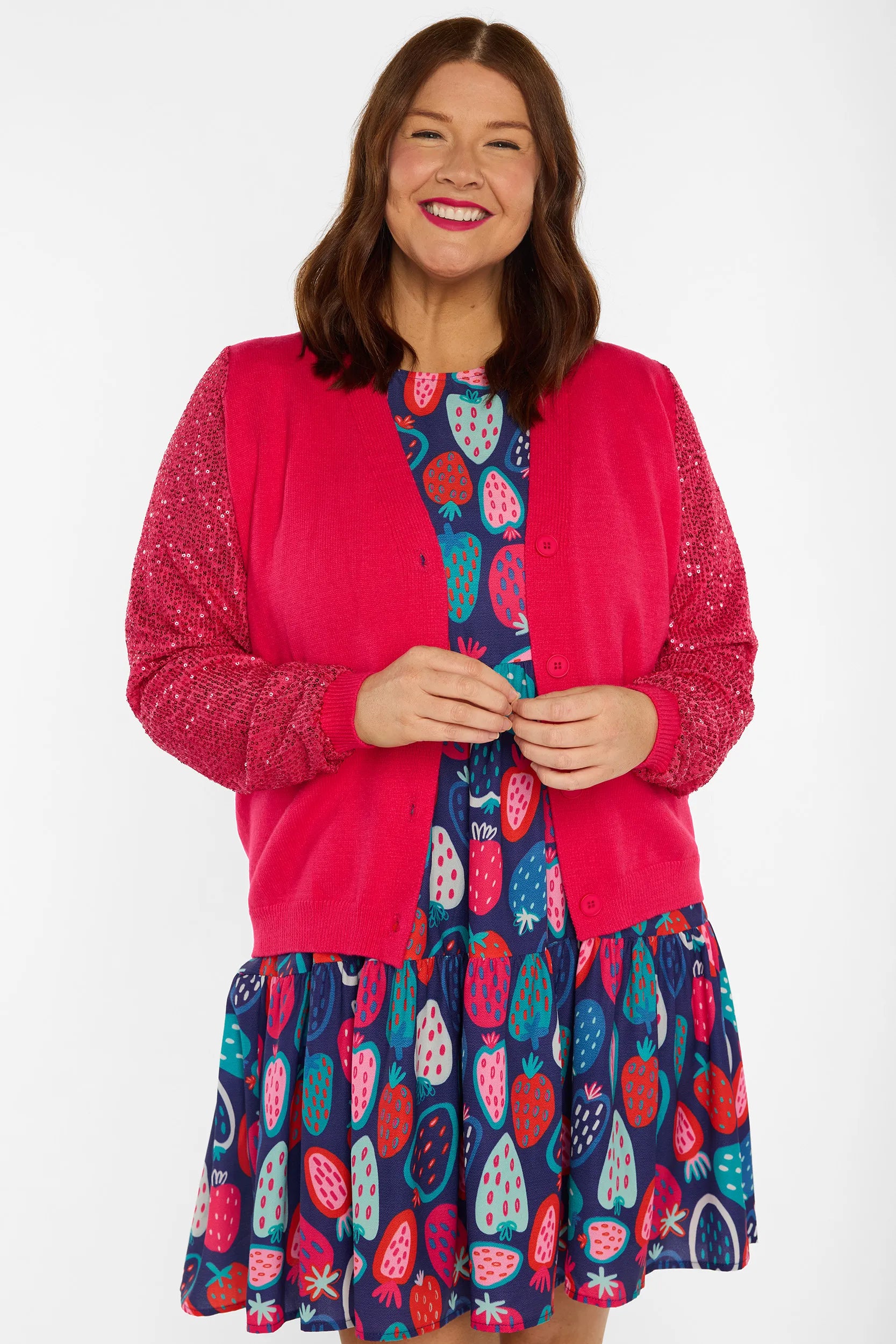 Sloane Pink Cardi – Pink knit jumper