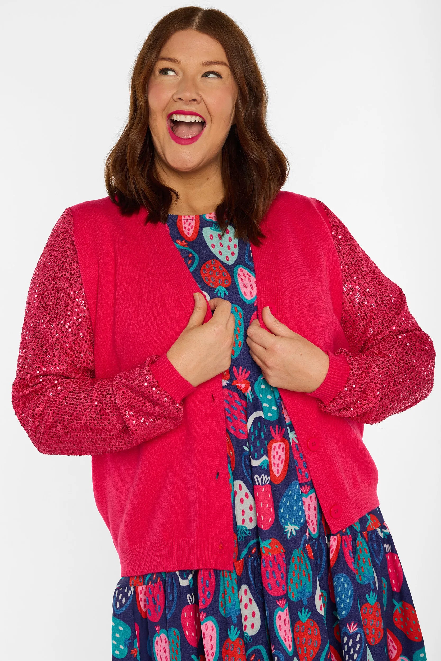Sloane Pink Cardi – Pink knit jumper