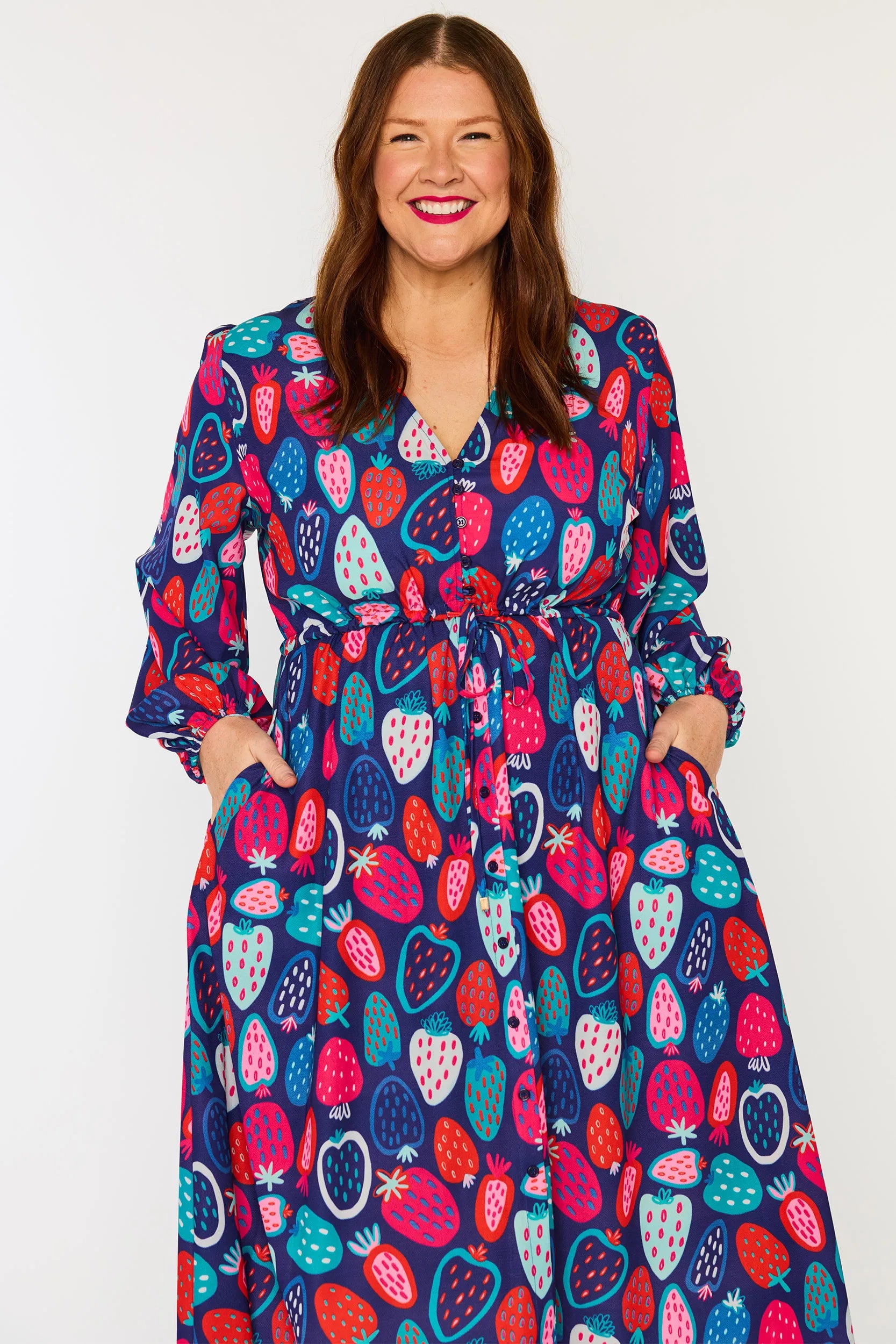 Marlene Strawberry Party Dress – Strawberry Party midi dress