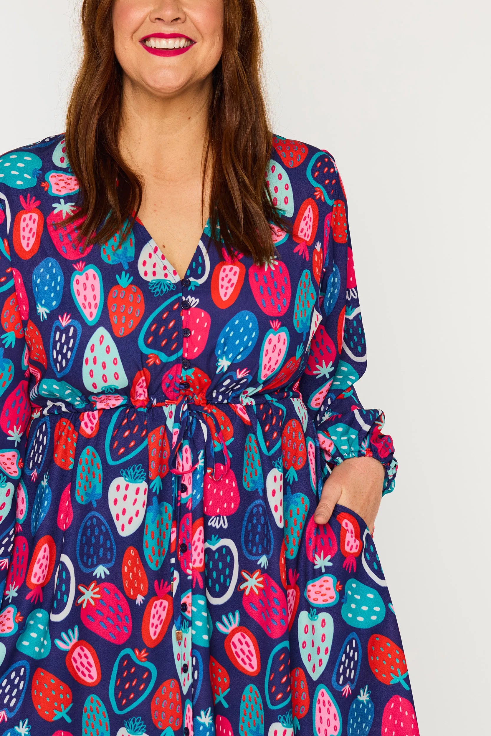 Marlene Strawberry Party Dress – Strawberry Party midi dress