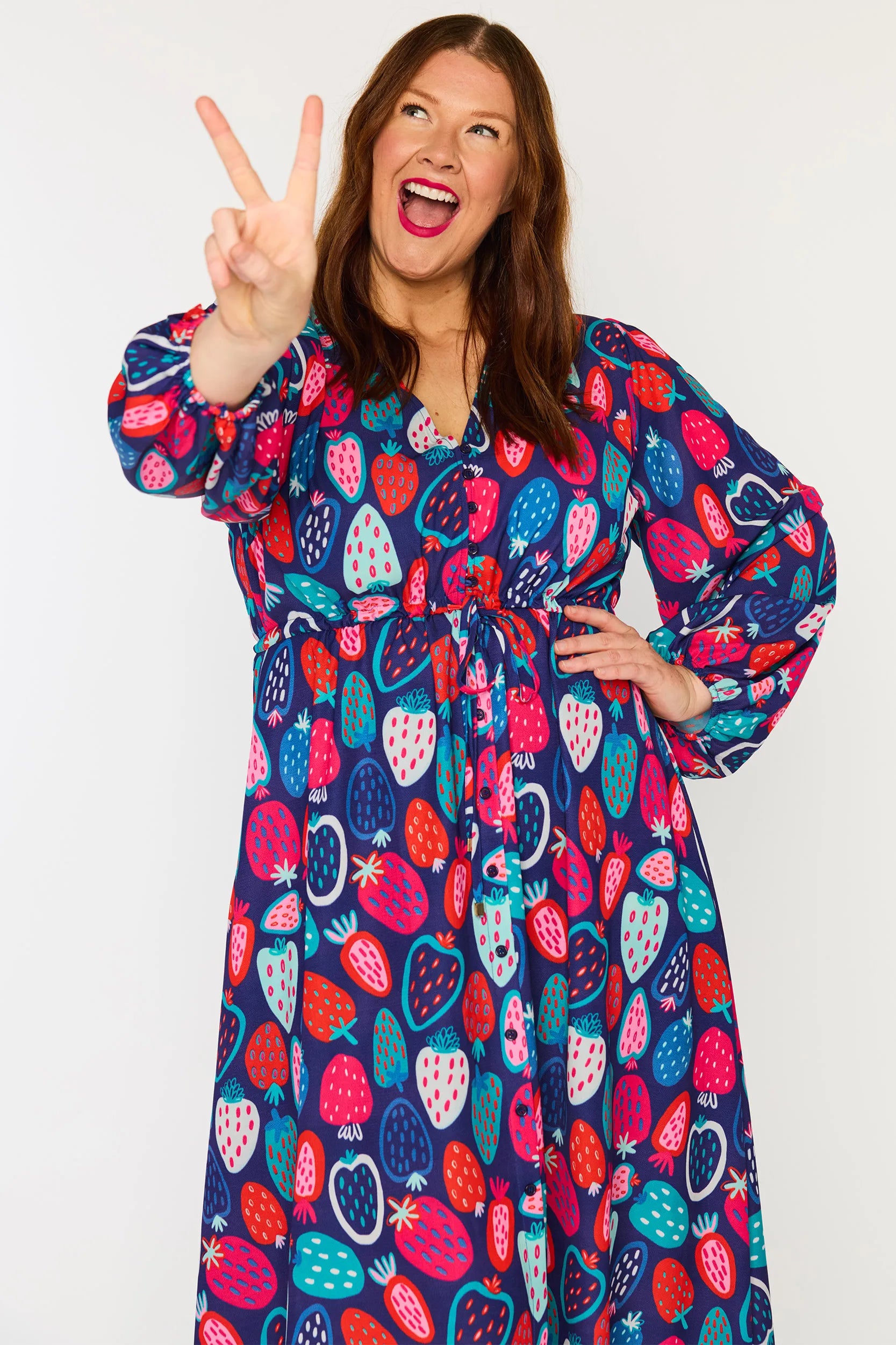 Marlene Strawberry Party Dress – Strawberry Party midi dress