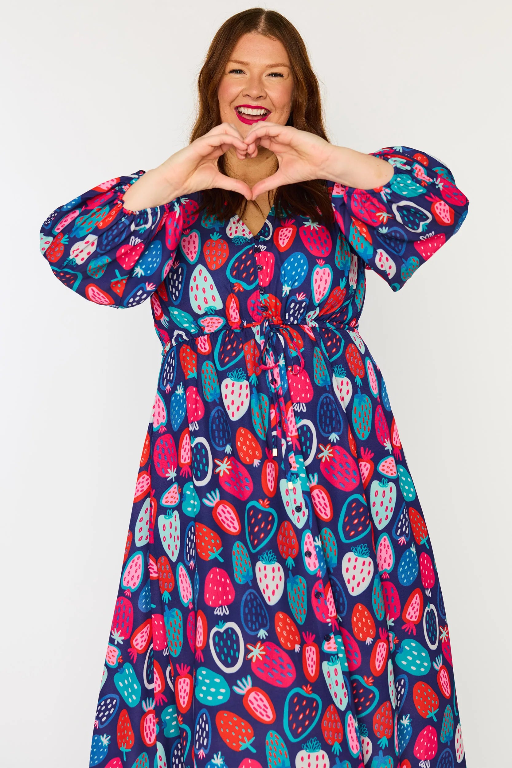 Marlene Strawberry Party Dress – Strawberry Party midi dress