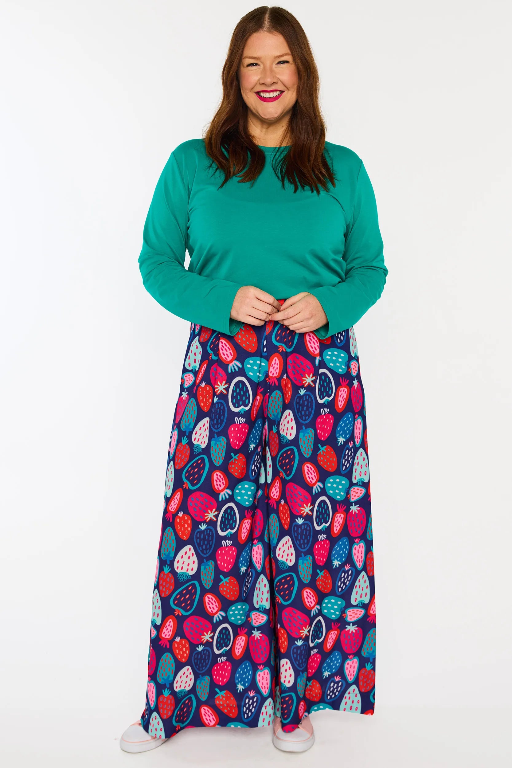 Zoey Strawberry Party Pant – Strawberry Party wide leg pants