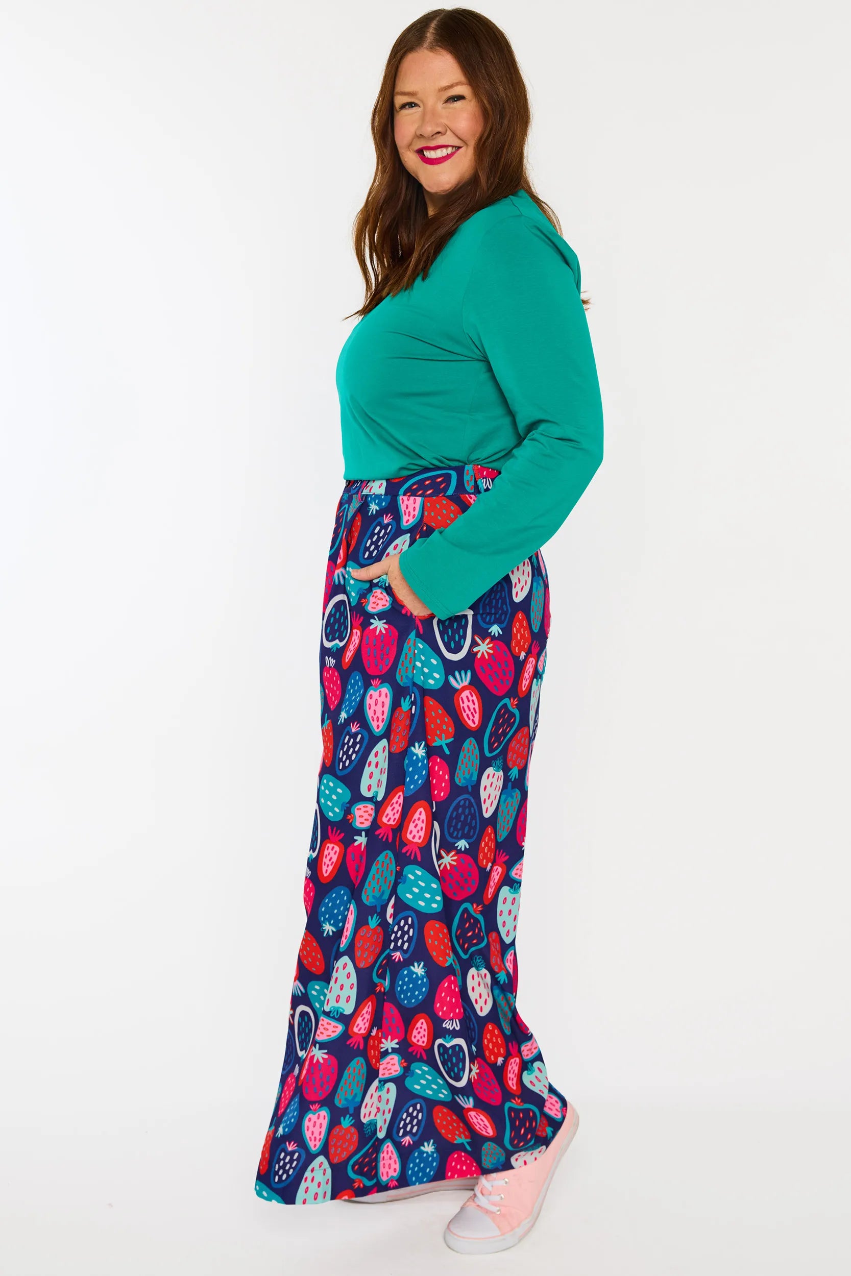 Zoey Strawberry Party Pant – Strawberry Party wide leg pants