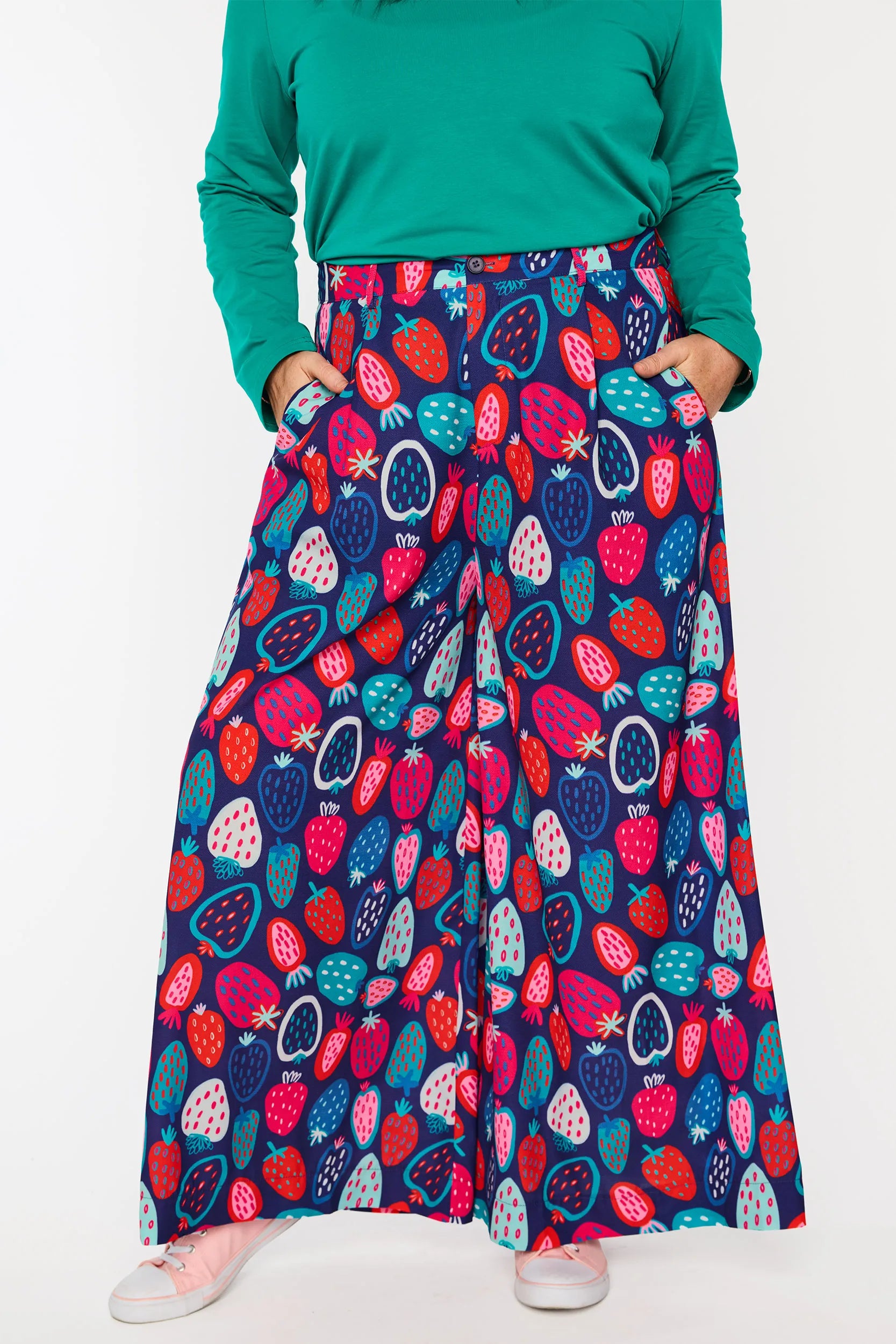 Zoey Strawberry Party Pant – Strawberry Party wide leg pants
