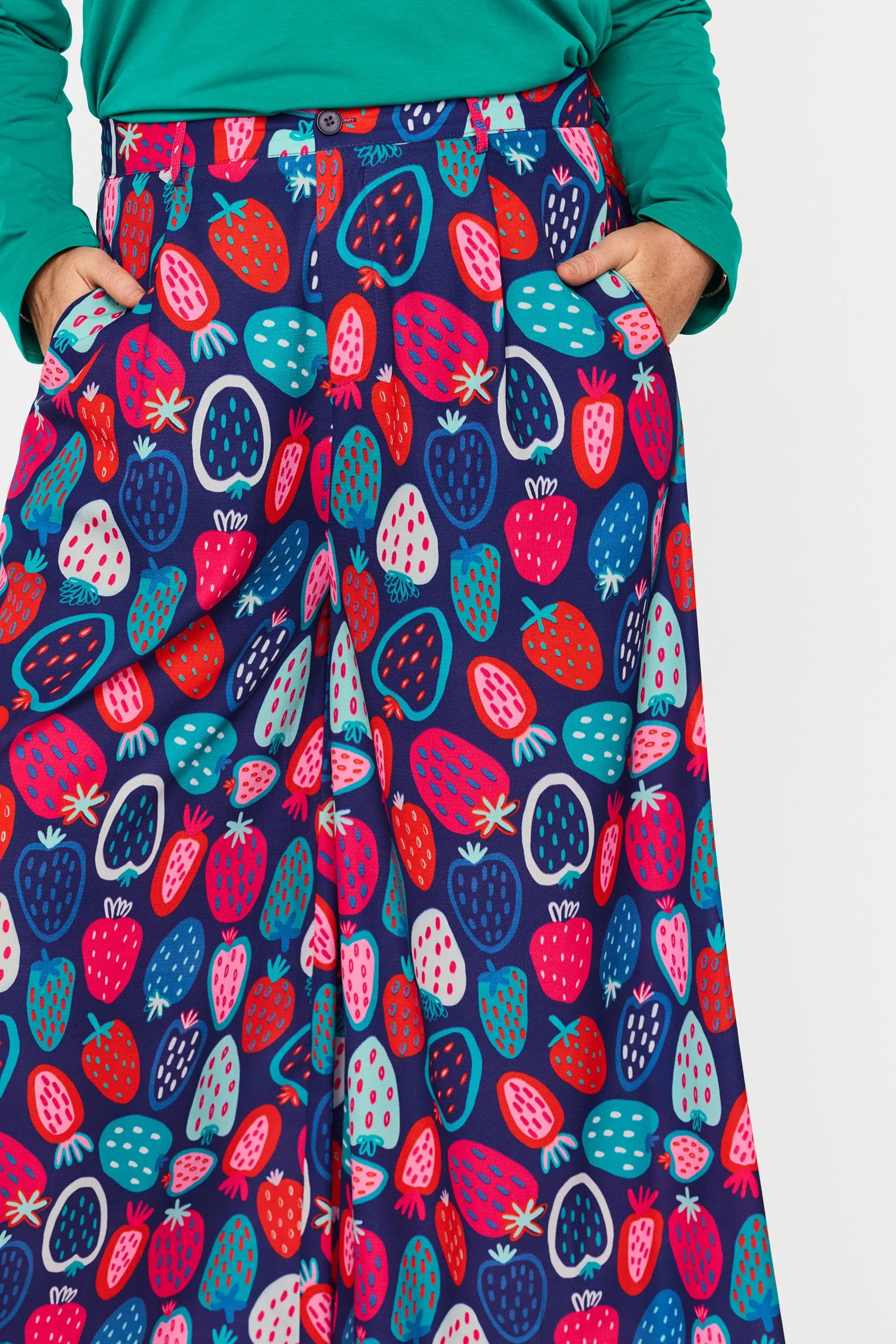 Zoey Strawberry Party Pant – Strawberry Party wide leg pants