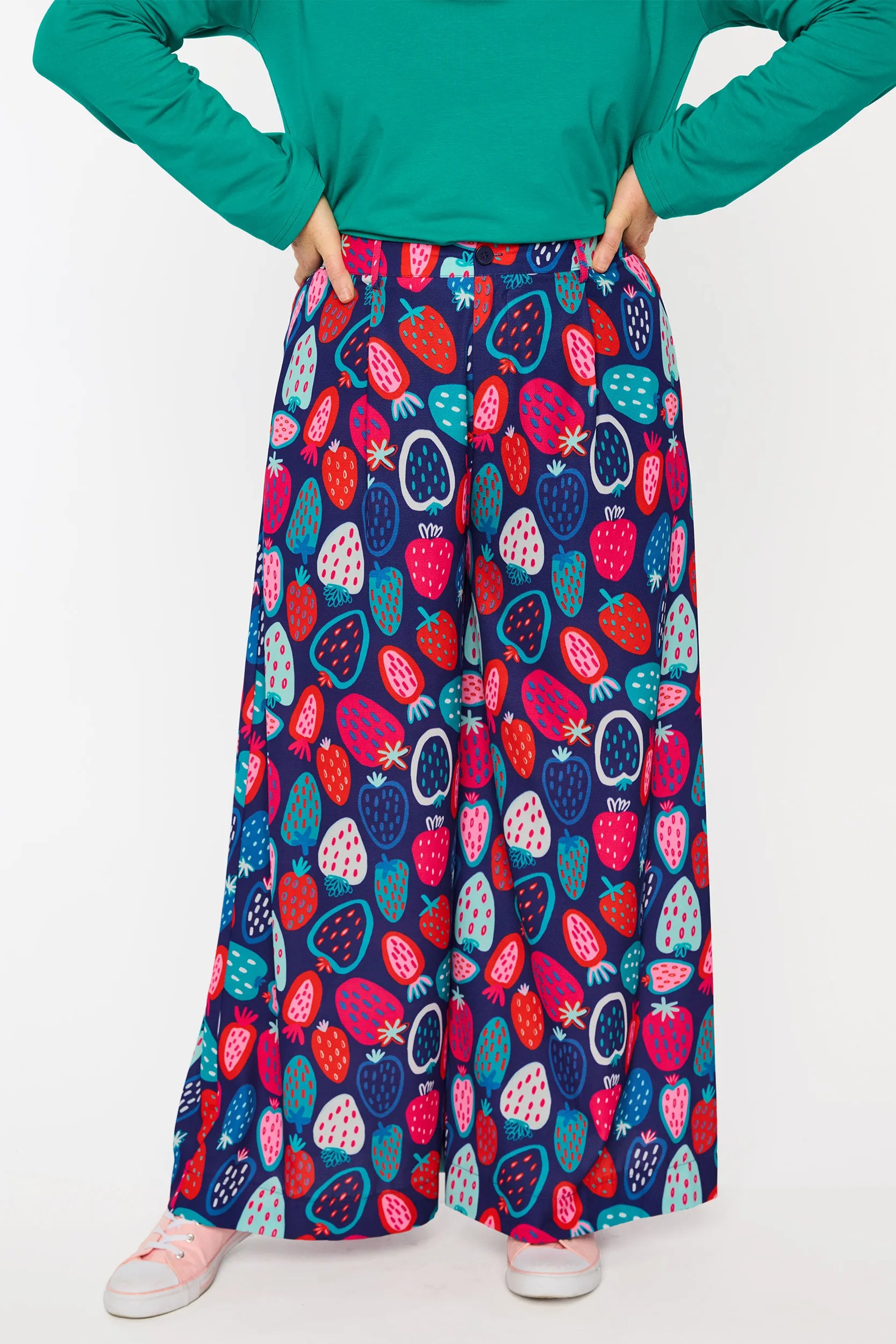 Zoey Strawberry Party Pant – Strawberry Party wide leg pants