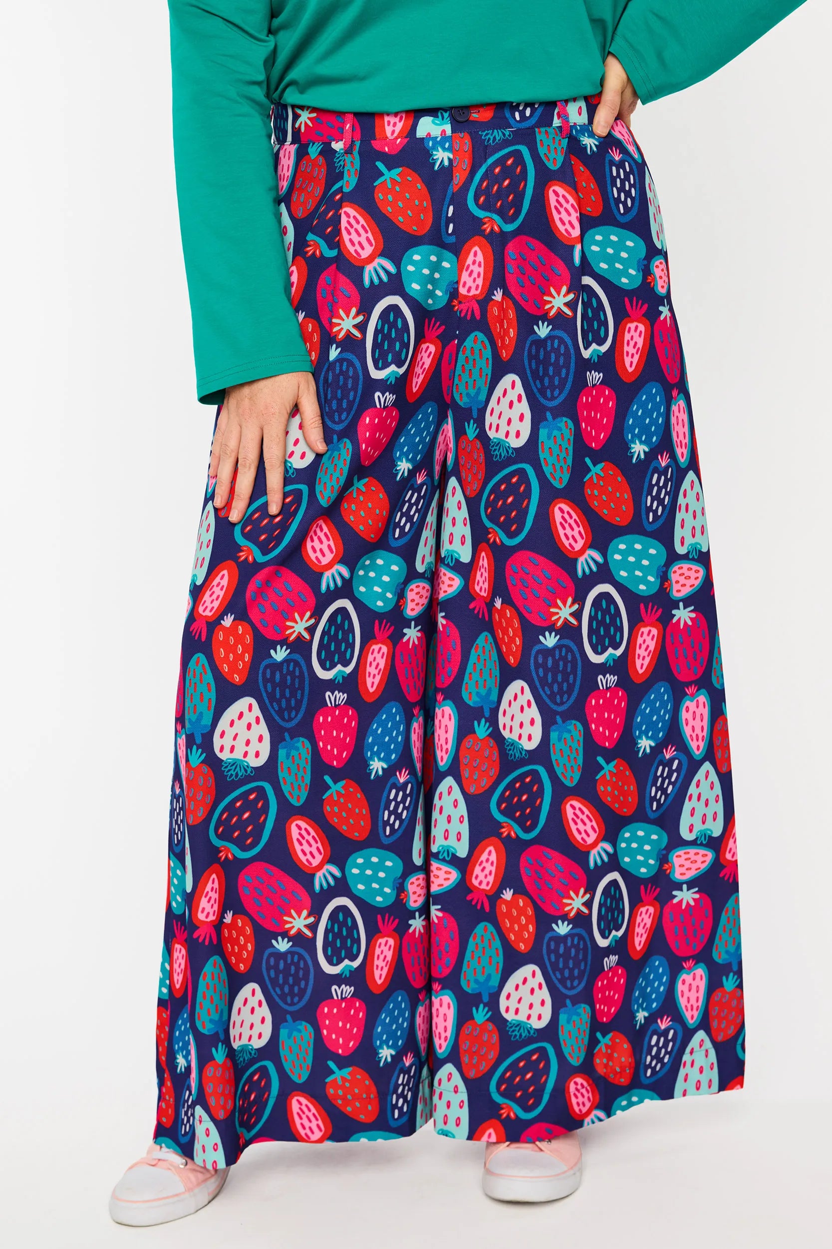 Zoey Strawberry Party Pant – Strawberry Party wide leg pants