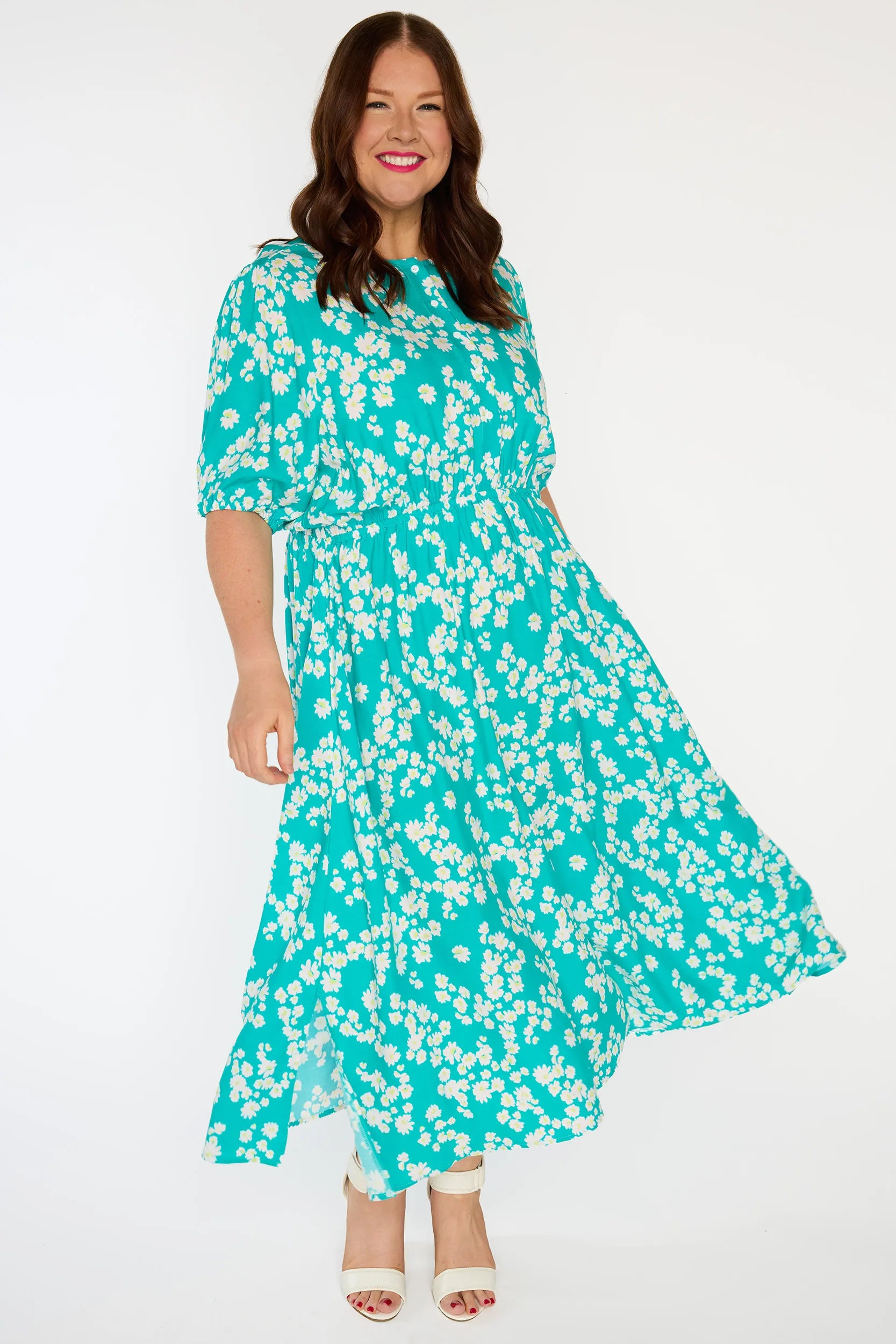 Bronwyn Teal Petal Whimsy Dress