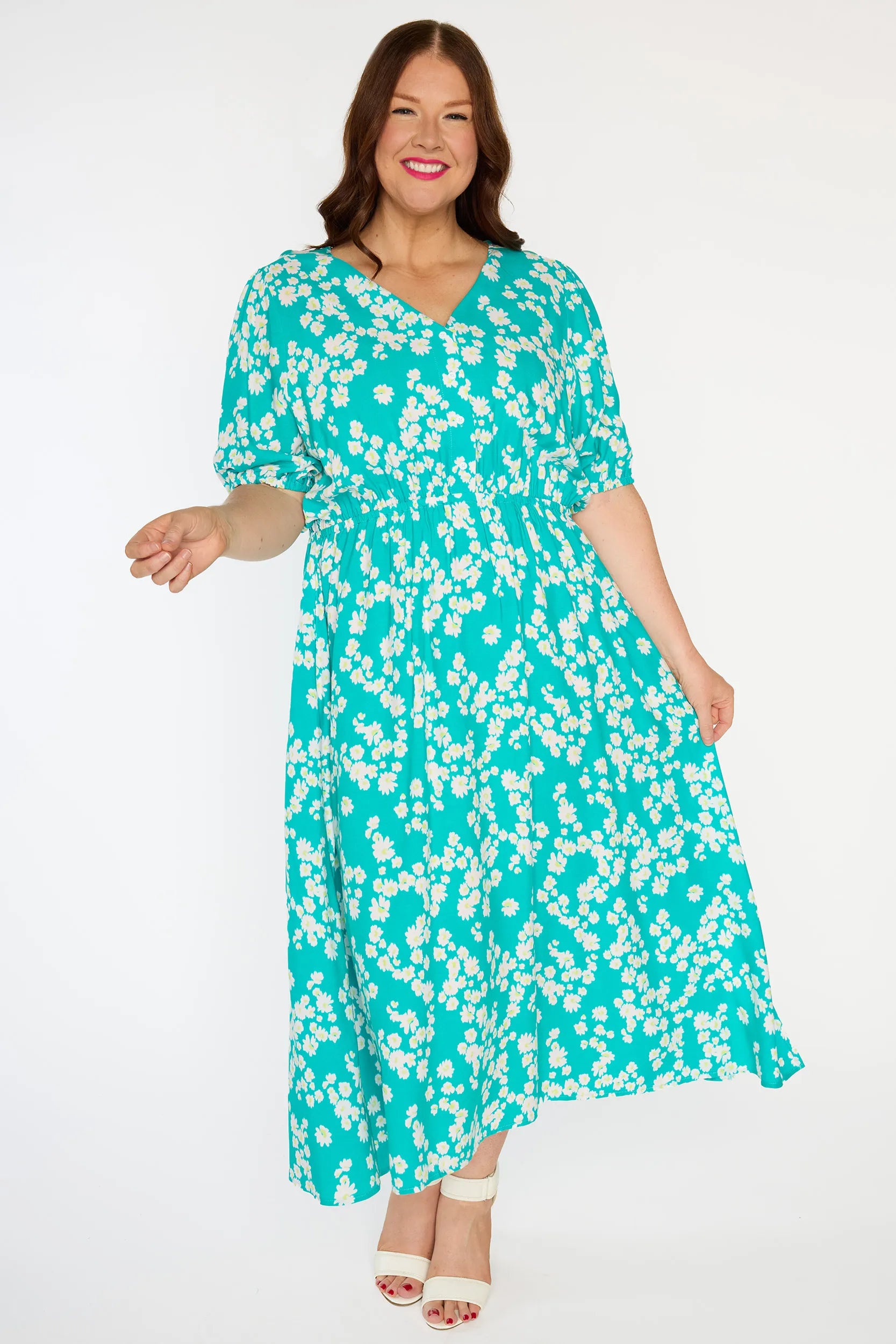 Bronwyn Teal Petal Whimsy Dress