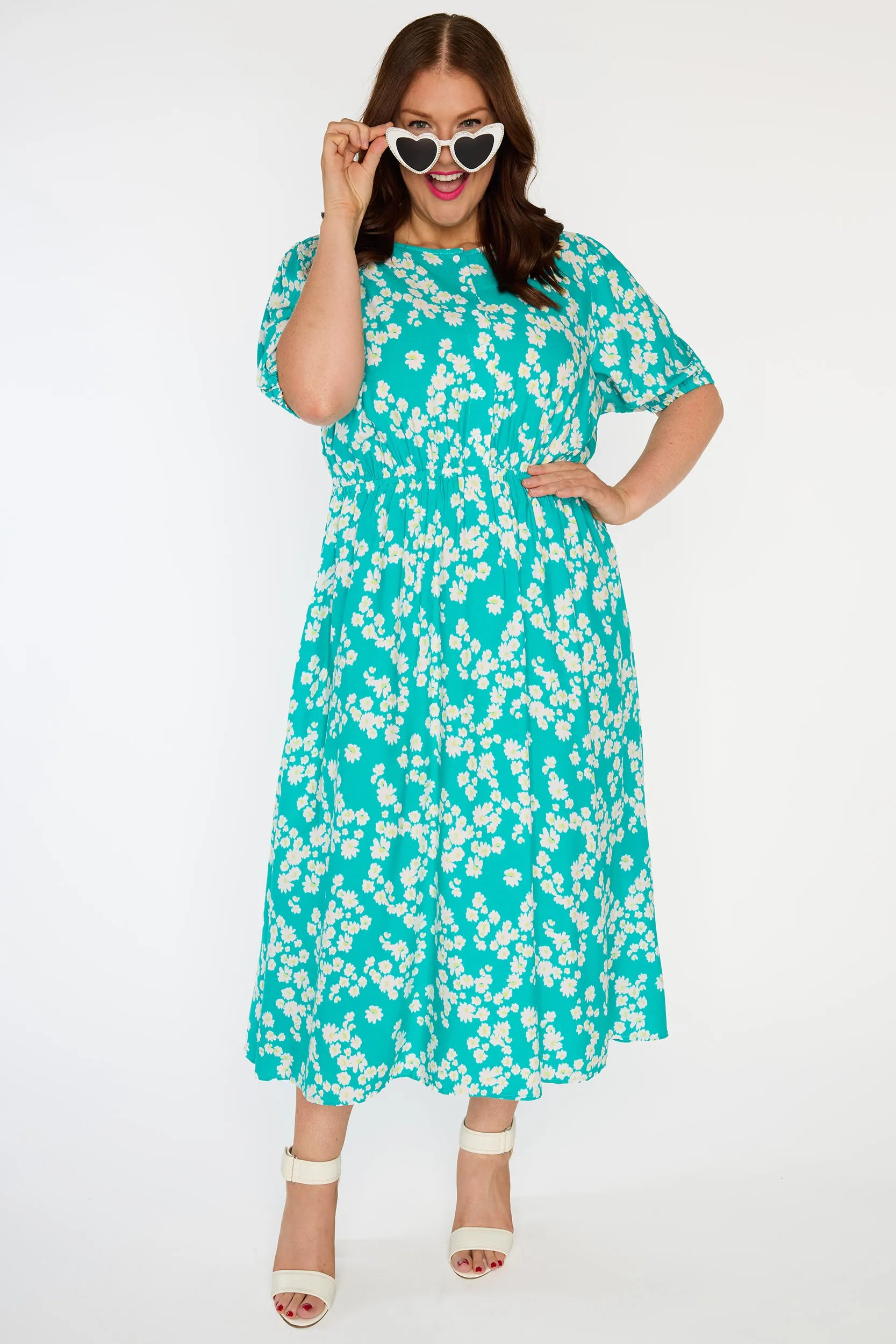 Bronwyn Teal Petal Whimsy Dress