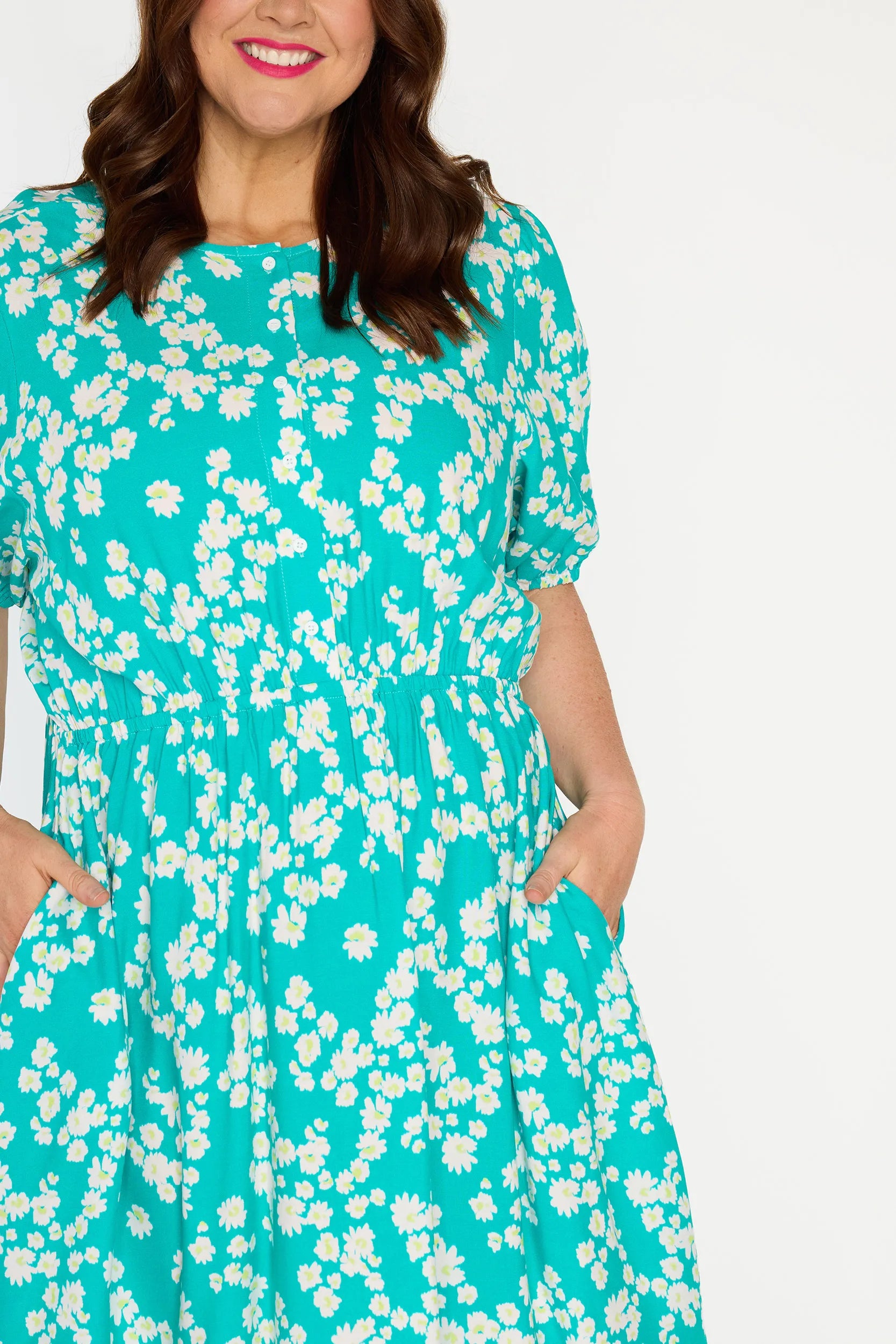 Bronwyn Teal Petal Whimsy Dress