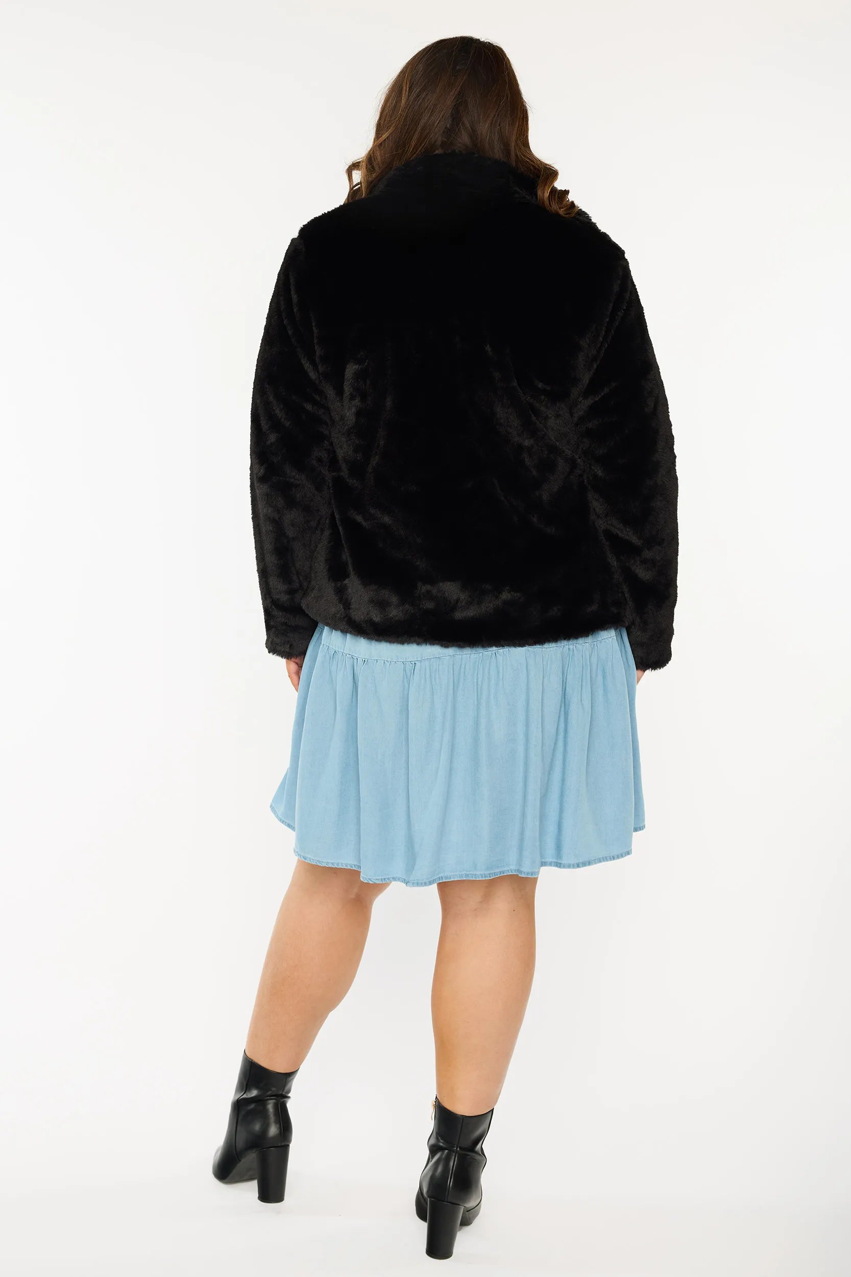 Tommy Black Fluffy Jacket – Black denim jacket