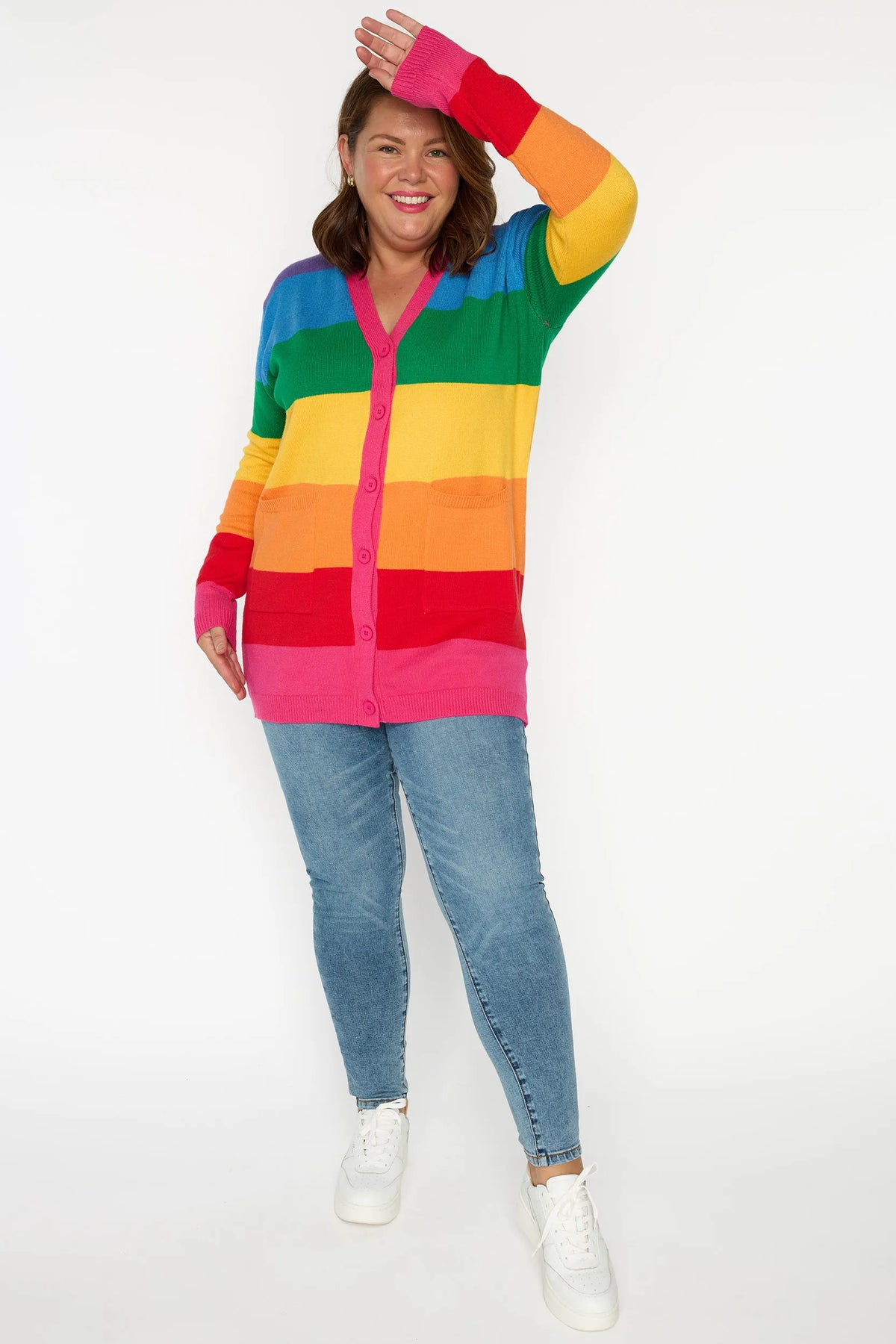 Vivid Rainbow Stripe Cardigan – Rainbow Stripe cardigan