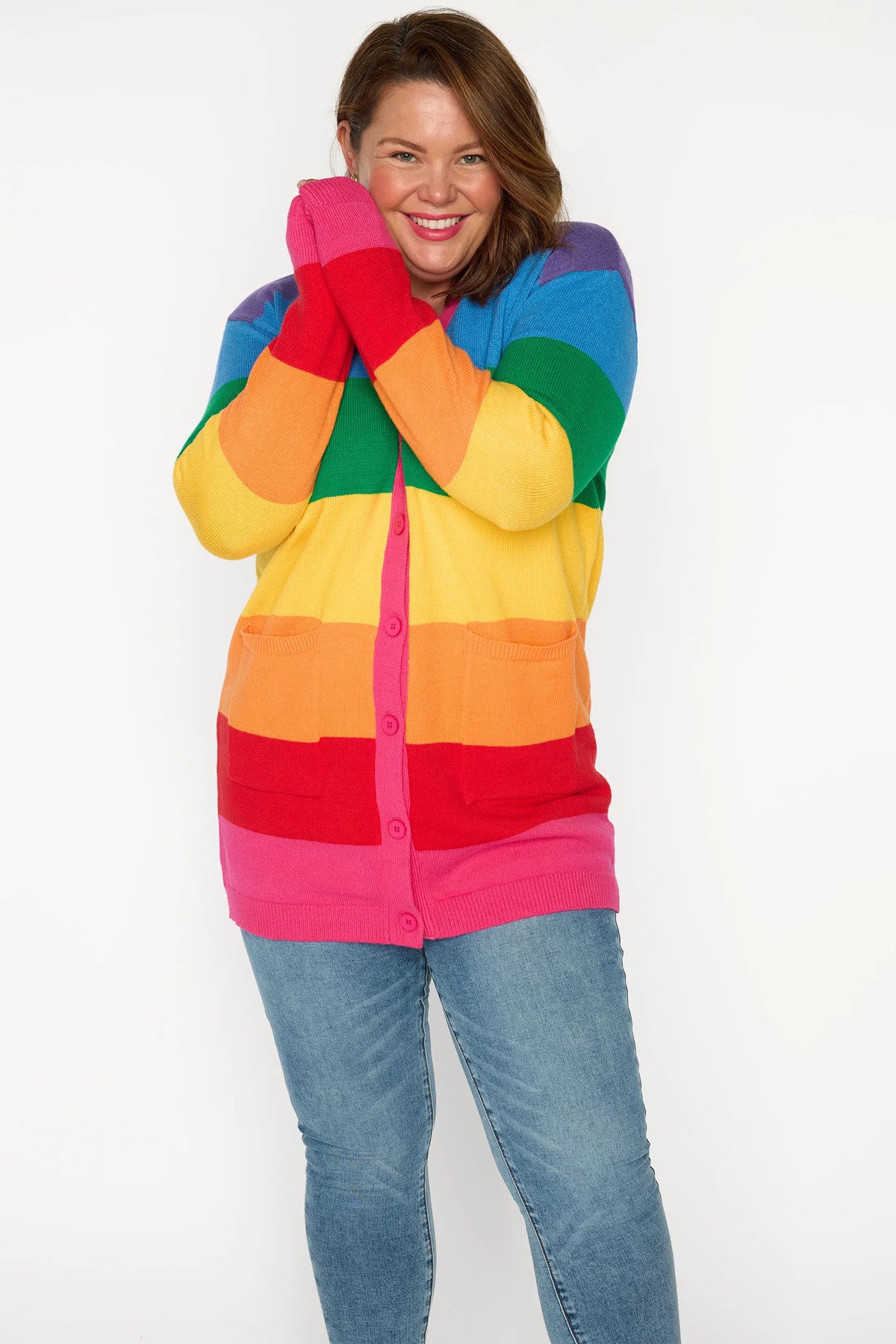 Vivid Rainbow Stripe Cardigan – Rainbow Stripe cardigan