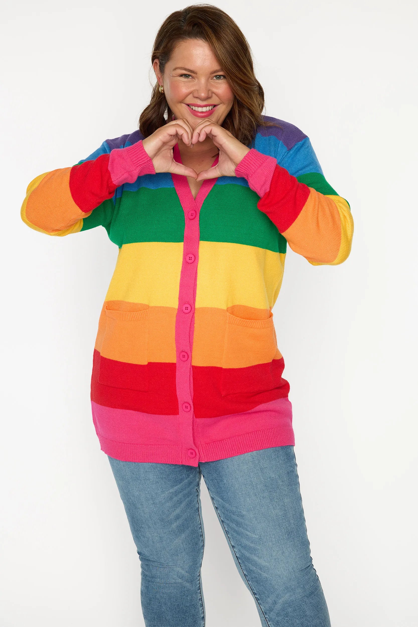 Vivid Rainbow Stripe Cardigan – Rainbow Stripe cardigan