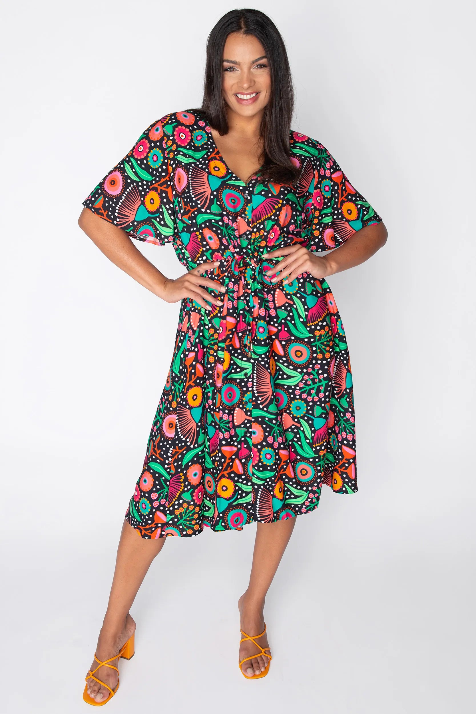 Jaz Wattle Wonderland Dress – Wattle Wonderland knee length dress
