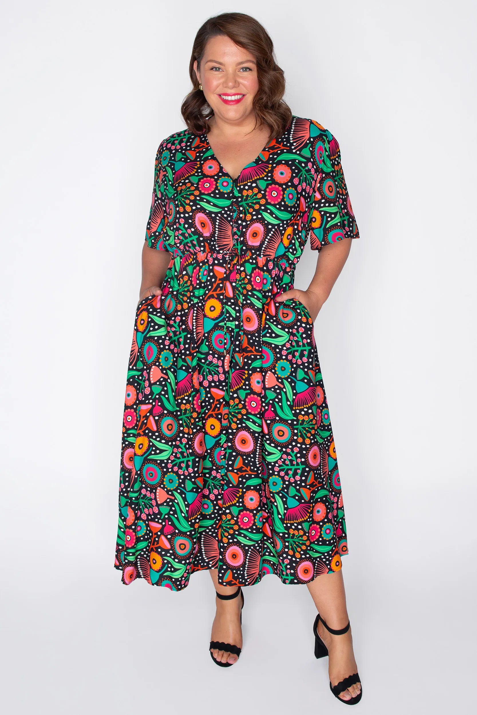 Michelle Wattle Wonderland Dress – Wattle Wonderland midi dress