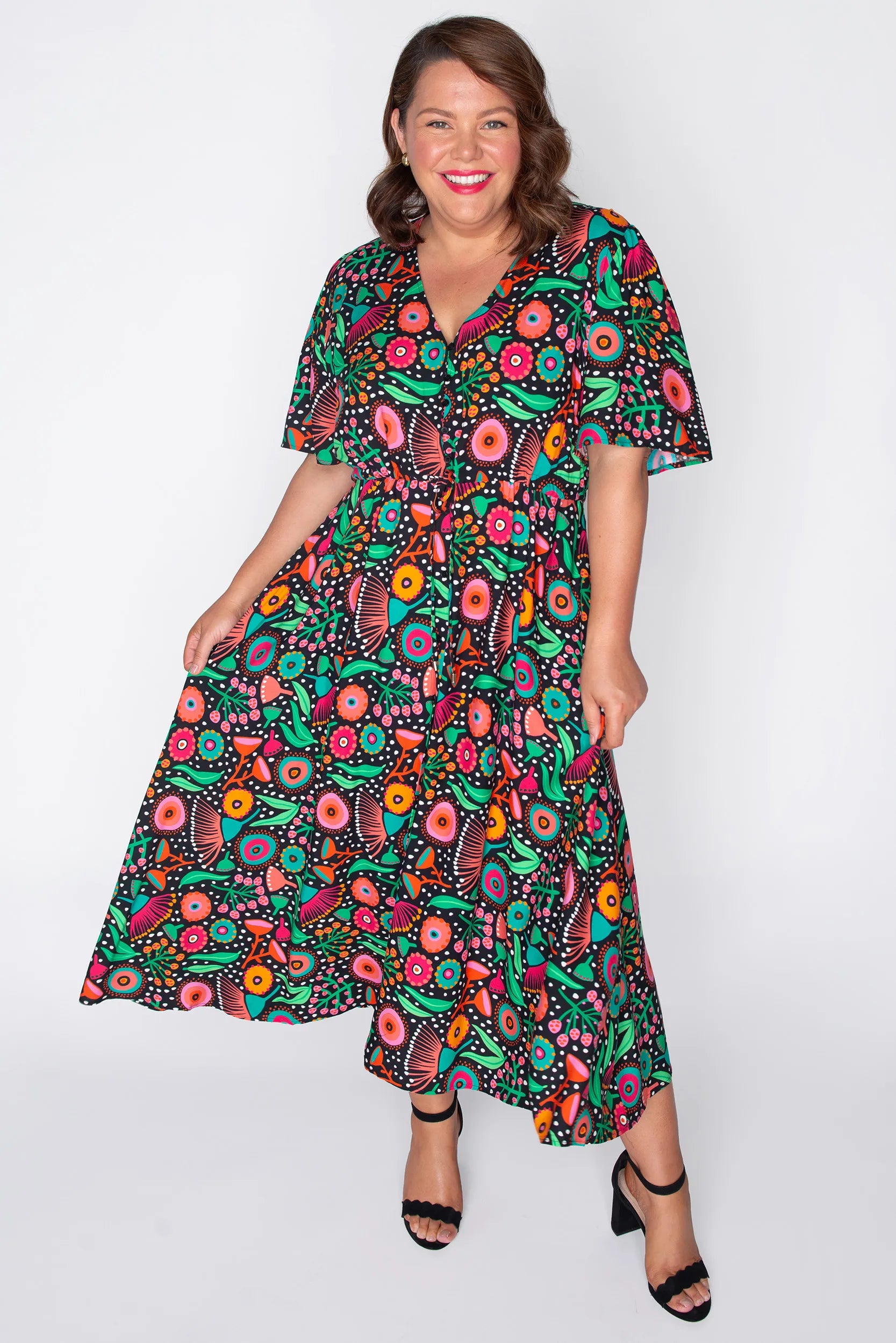 Michelle Wattle Wonderland Dress – Wattle Wonderland midi dress