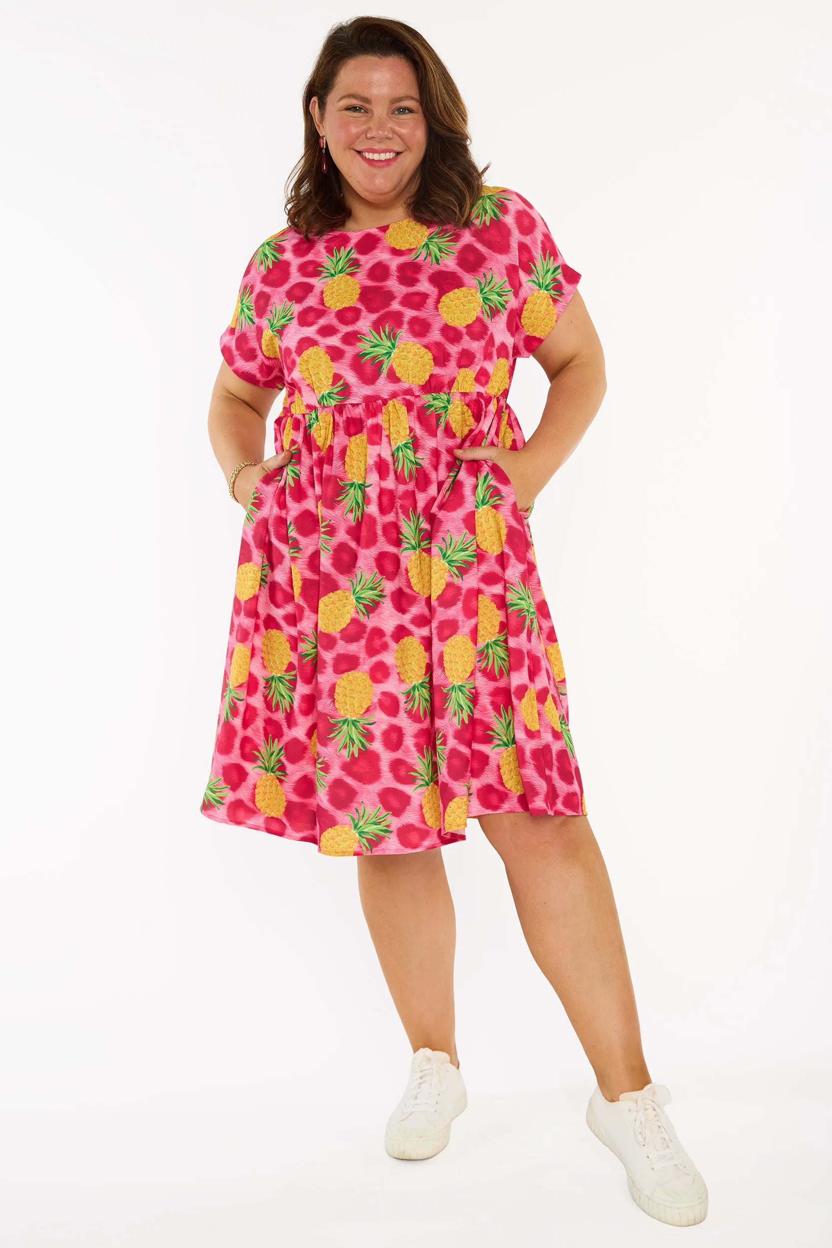 Bam Wild Pink Pineapples Dress