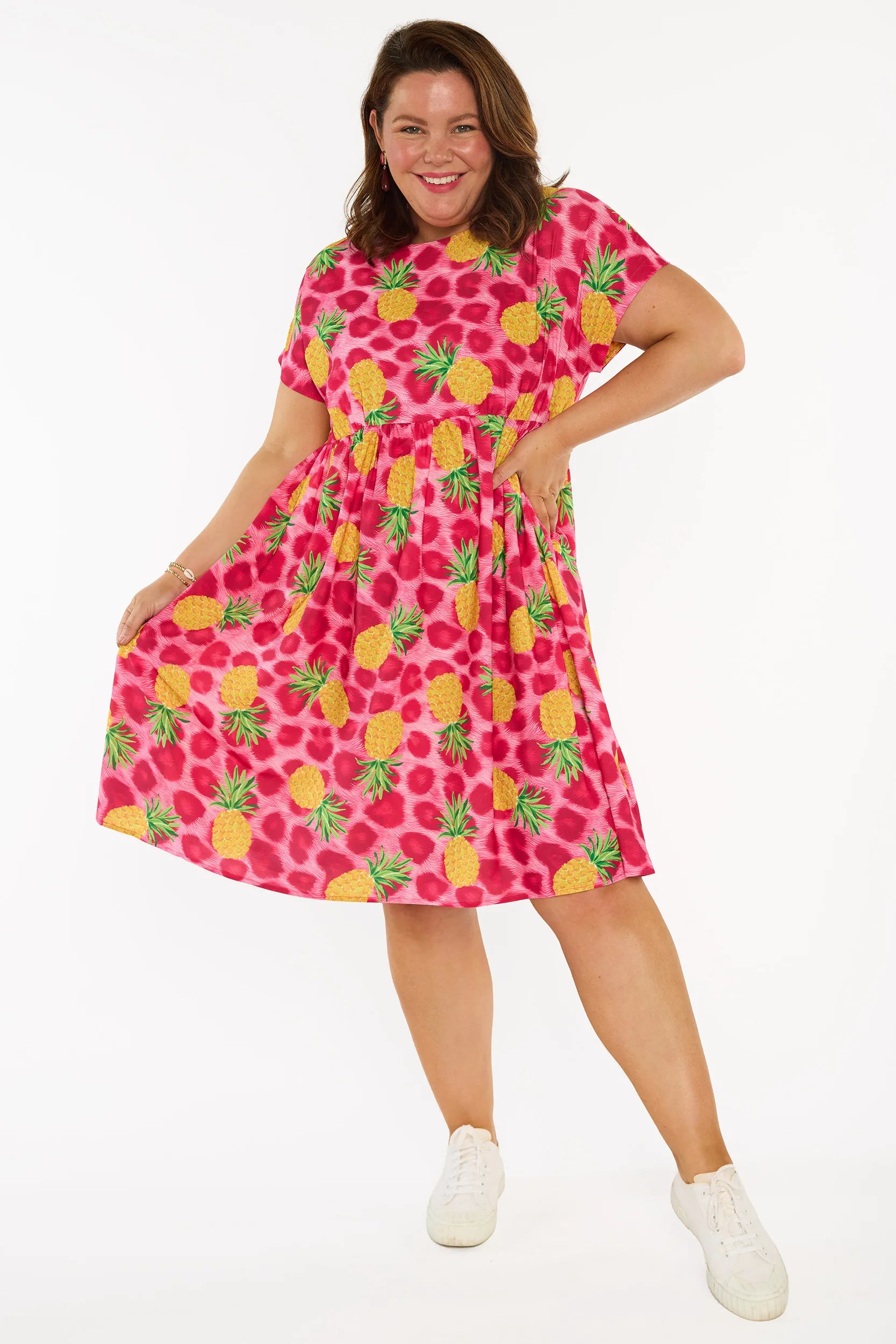 Bam Wild Pink Pineapples Dress