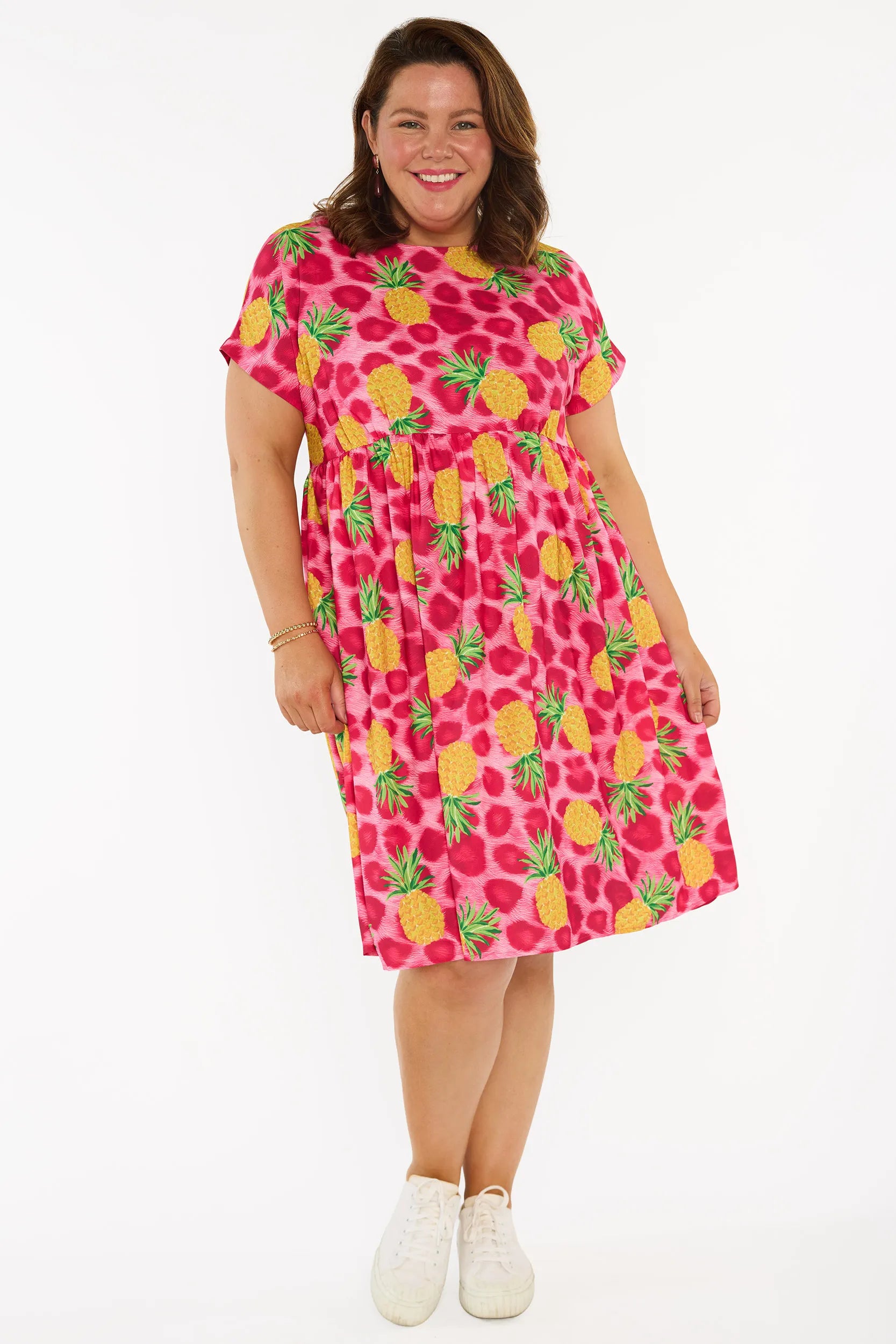 Bam Wild Pink Pineapples Dress