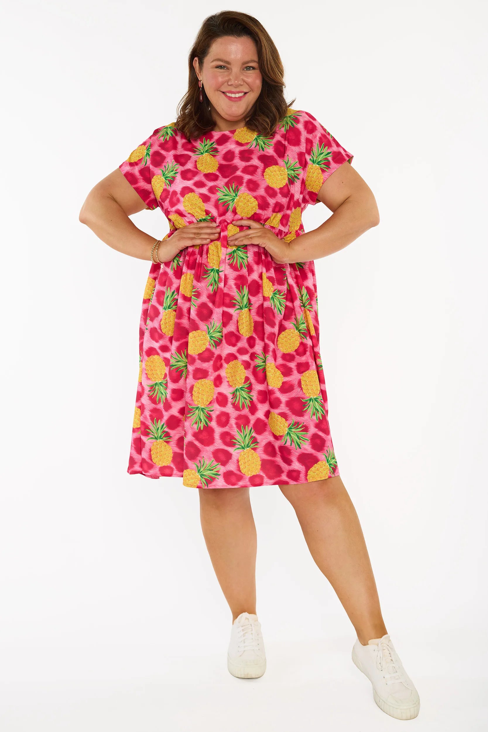 Bam Wild Pink Pineapples Dress