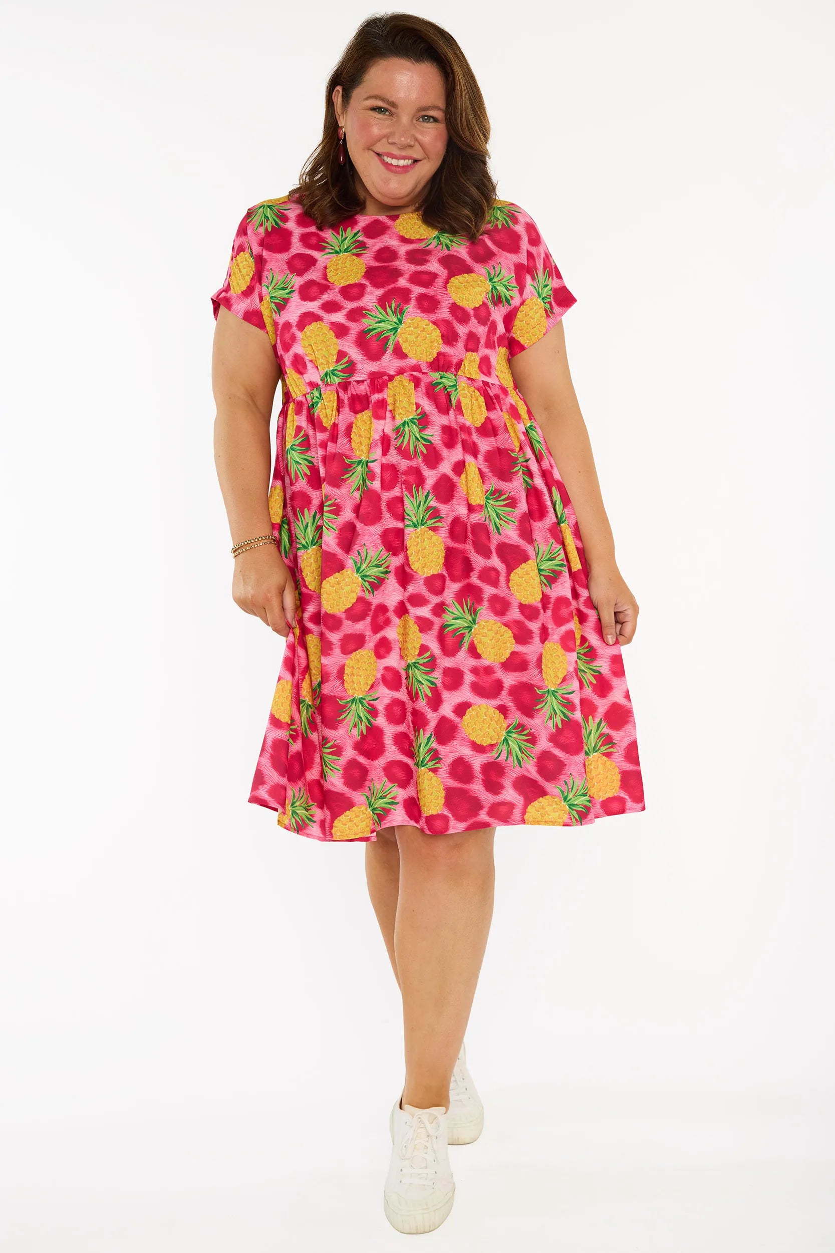 Bam Wild Pink Pineapples Dress