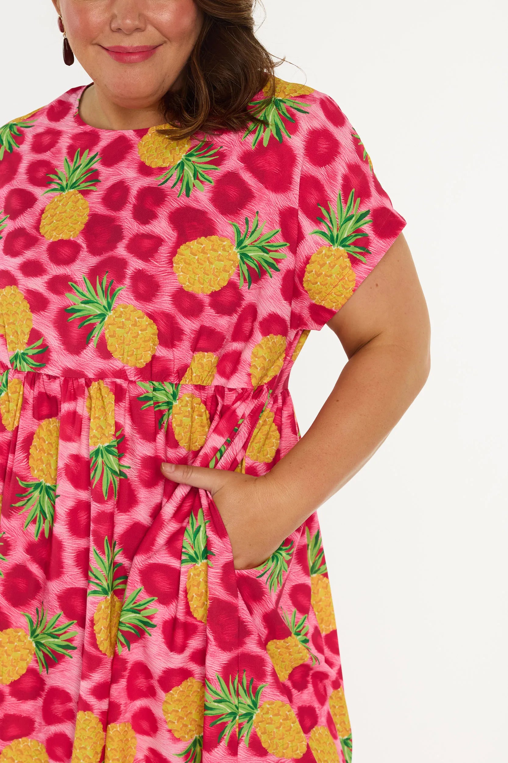 Bam Wild Pink Pineapples Dress