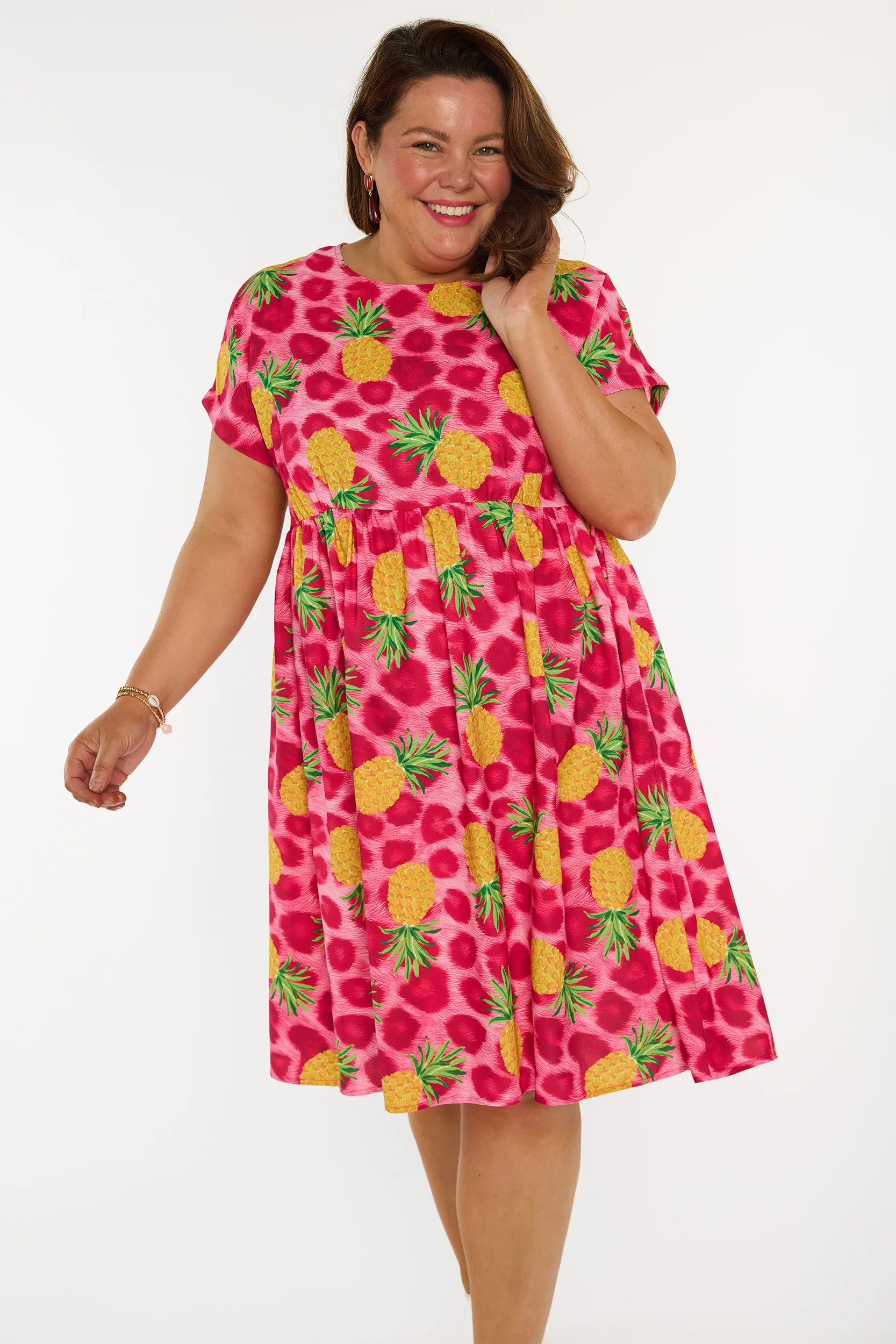 Bam Wild Pink Pineapples Dress