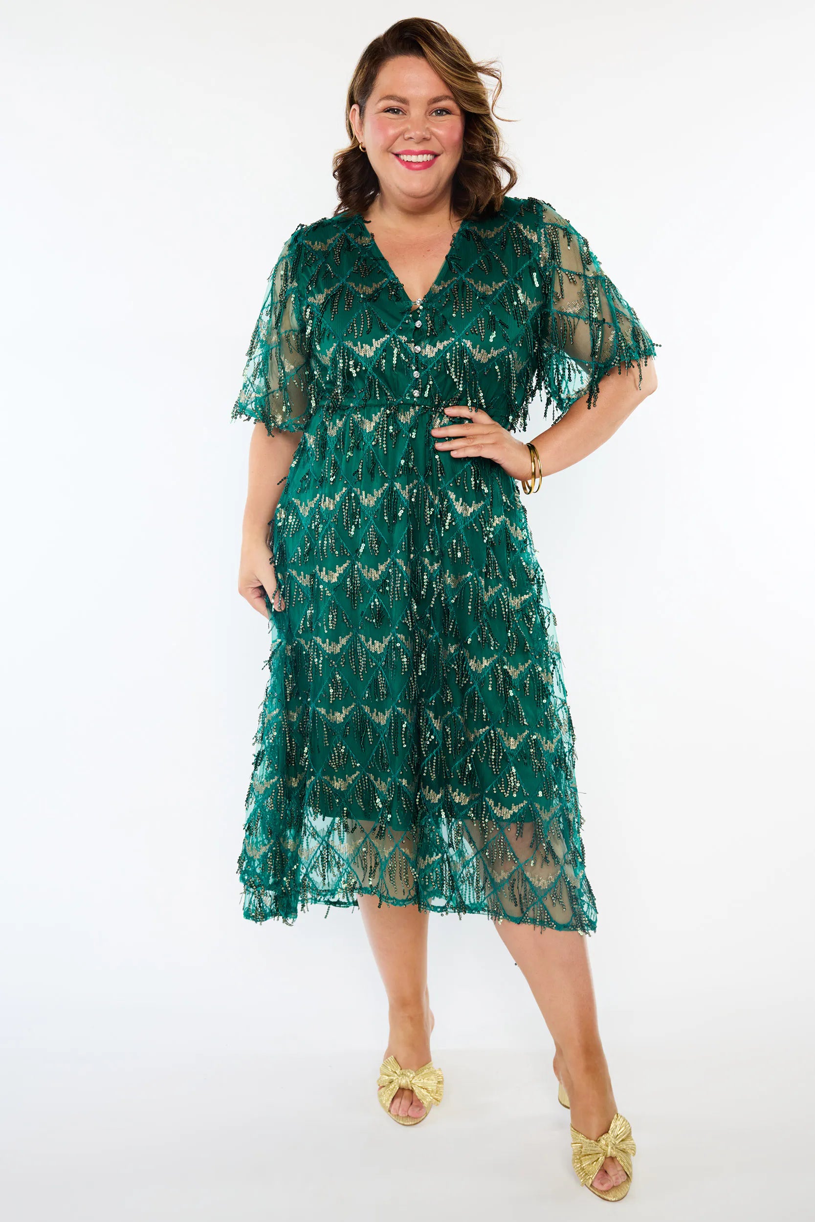Wonderful Forest Green Party Dress