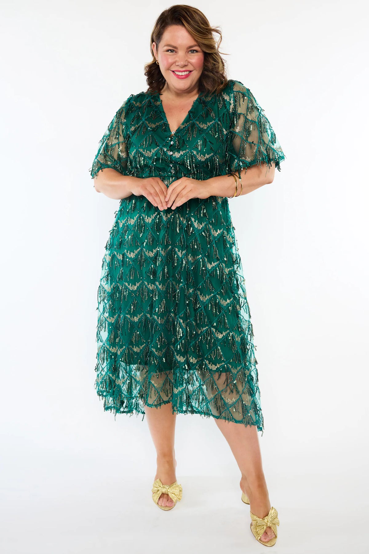 Wonderful Forest Green Party Dress