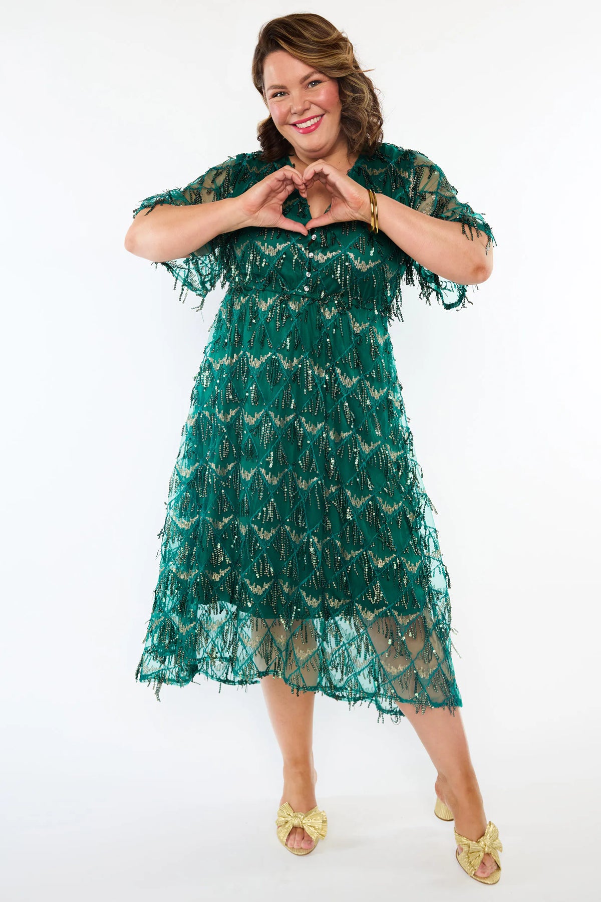 Wonderful Forest Green Party Dress